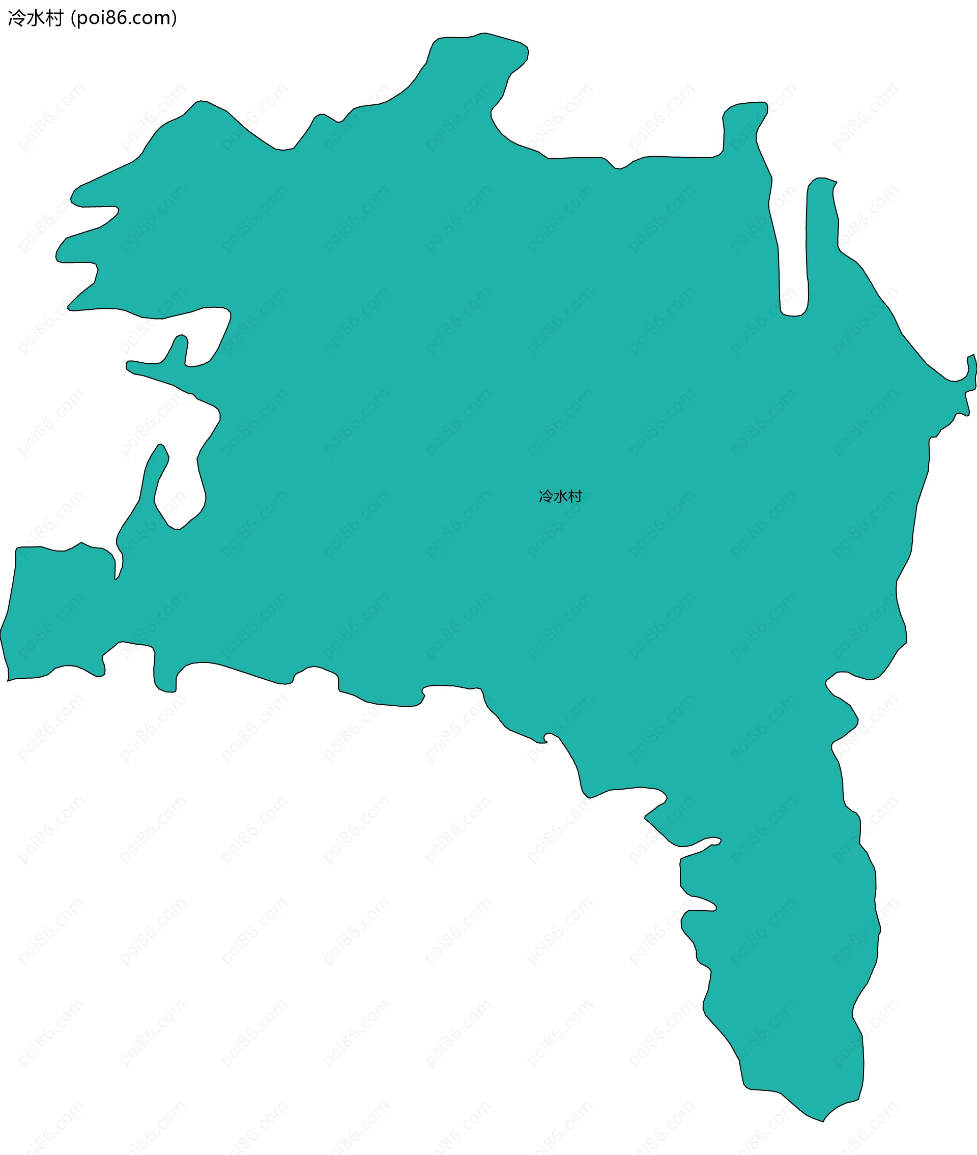 冷水村边界地图