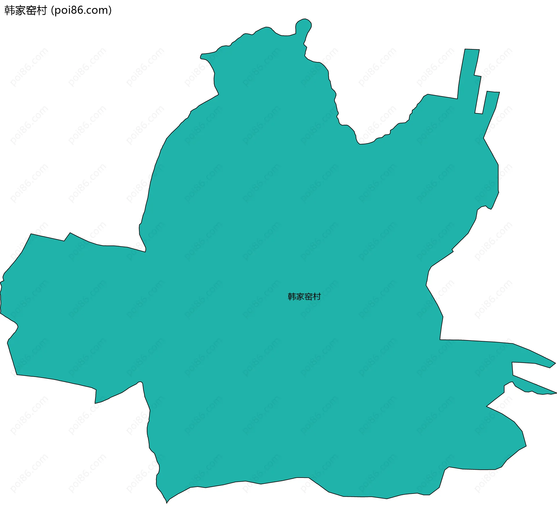 韩家窑村边界地图