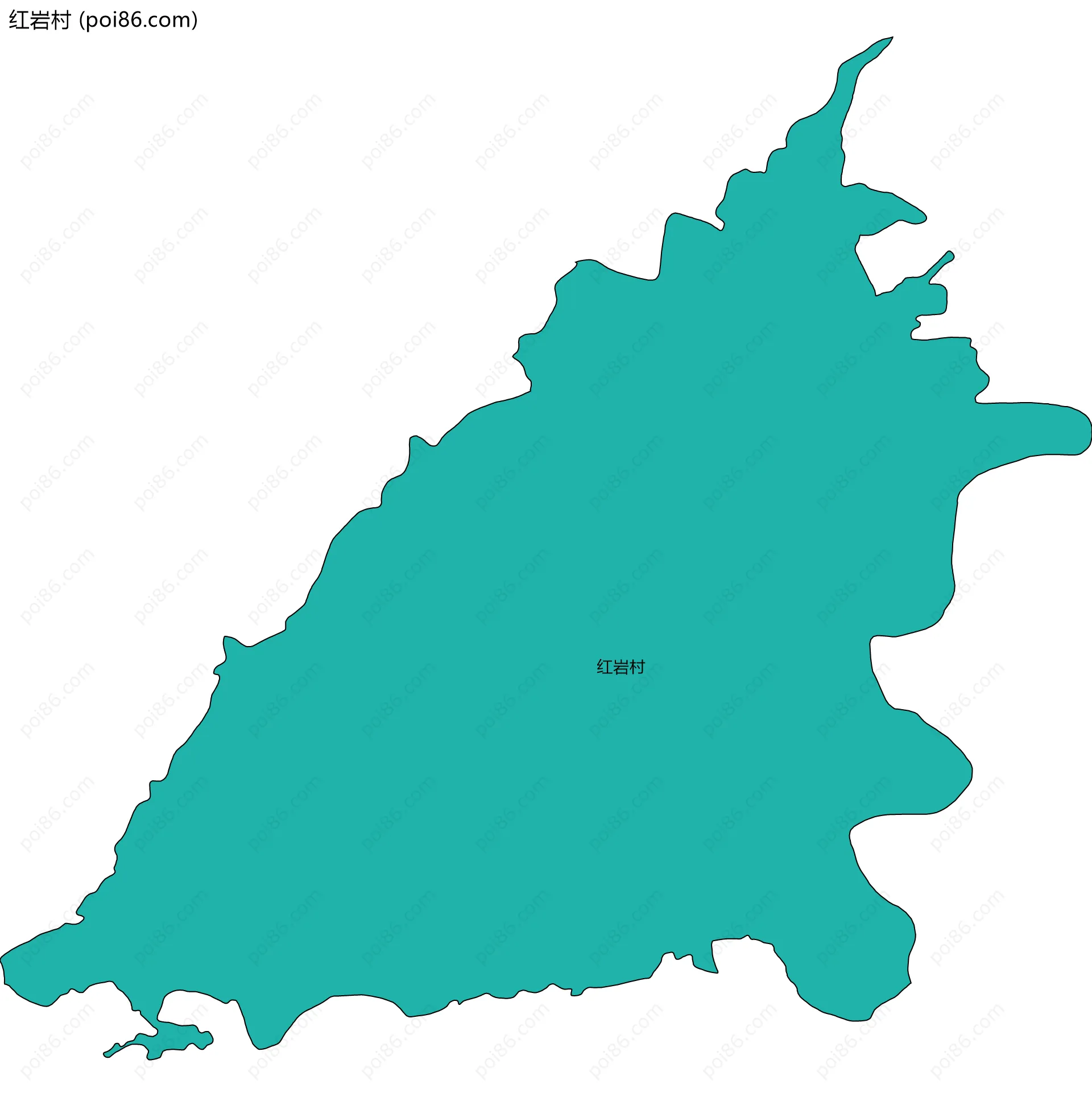 红岩村边界地图