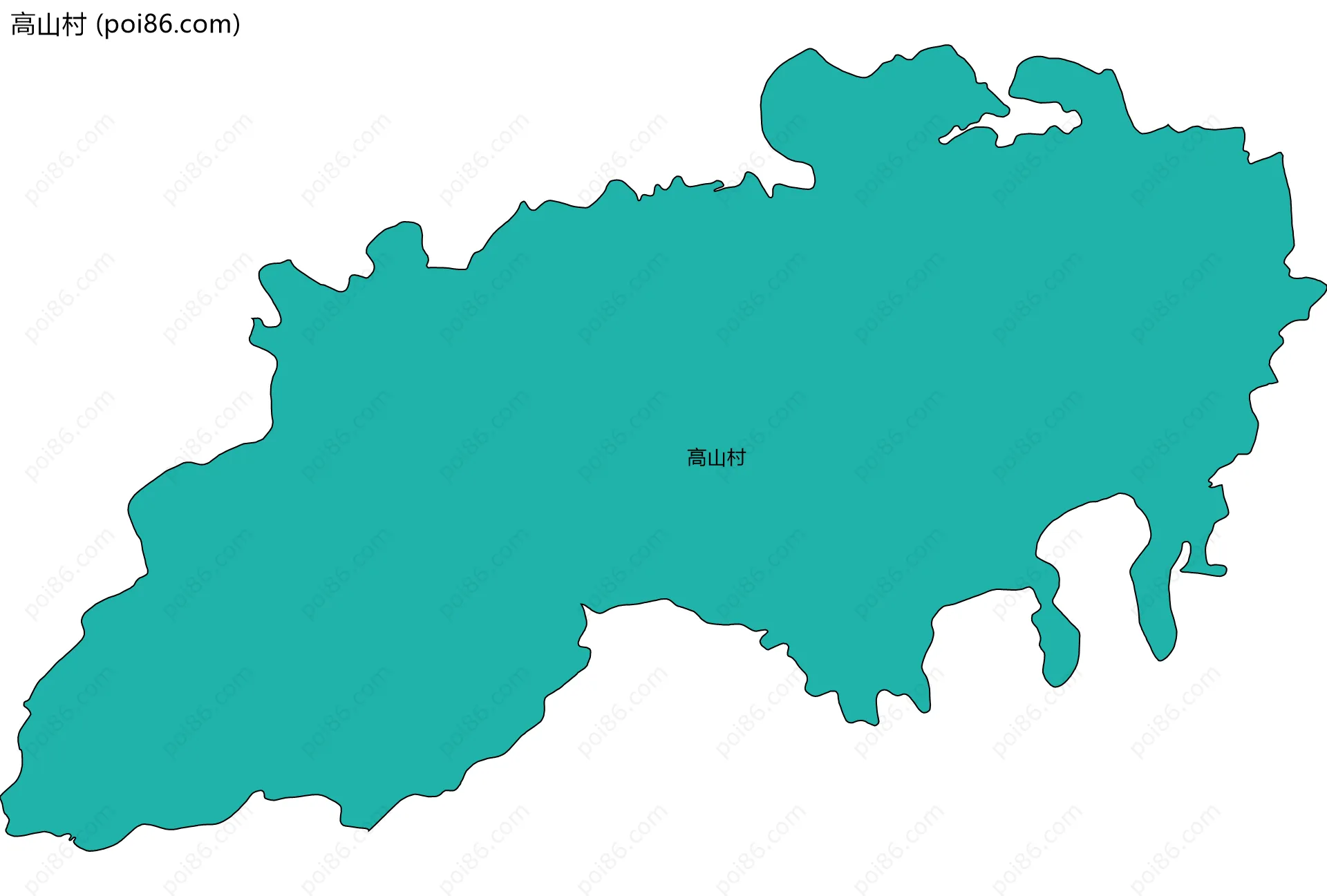 高山村边界地图