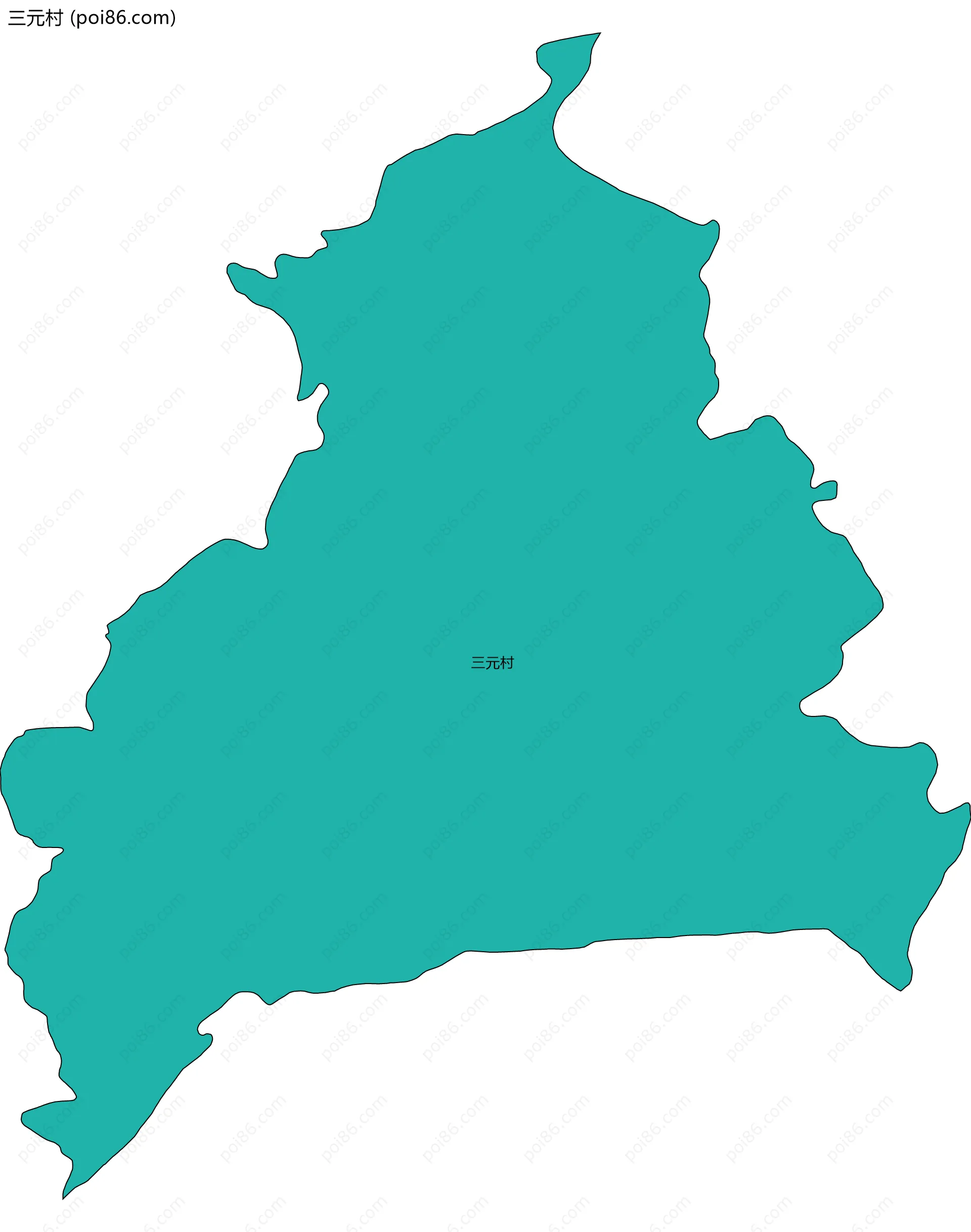 三元村边界地图