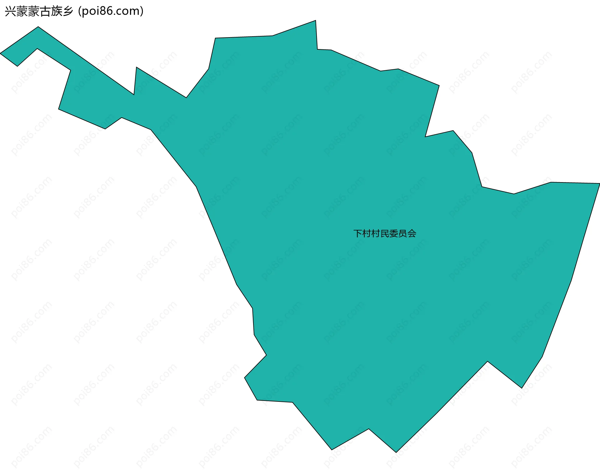 兴蒙蒙古族乡边界地图(五级行政区划)