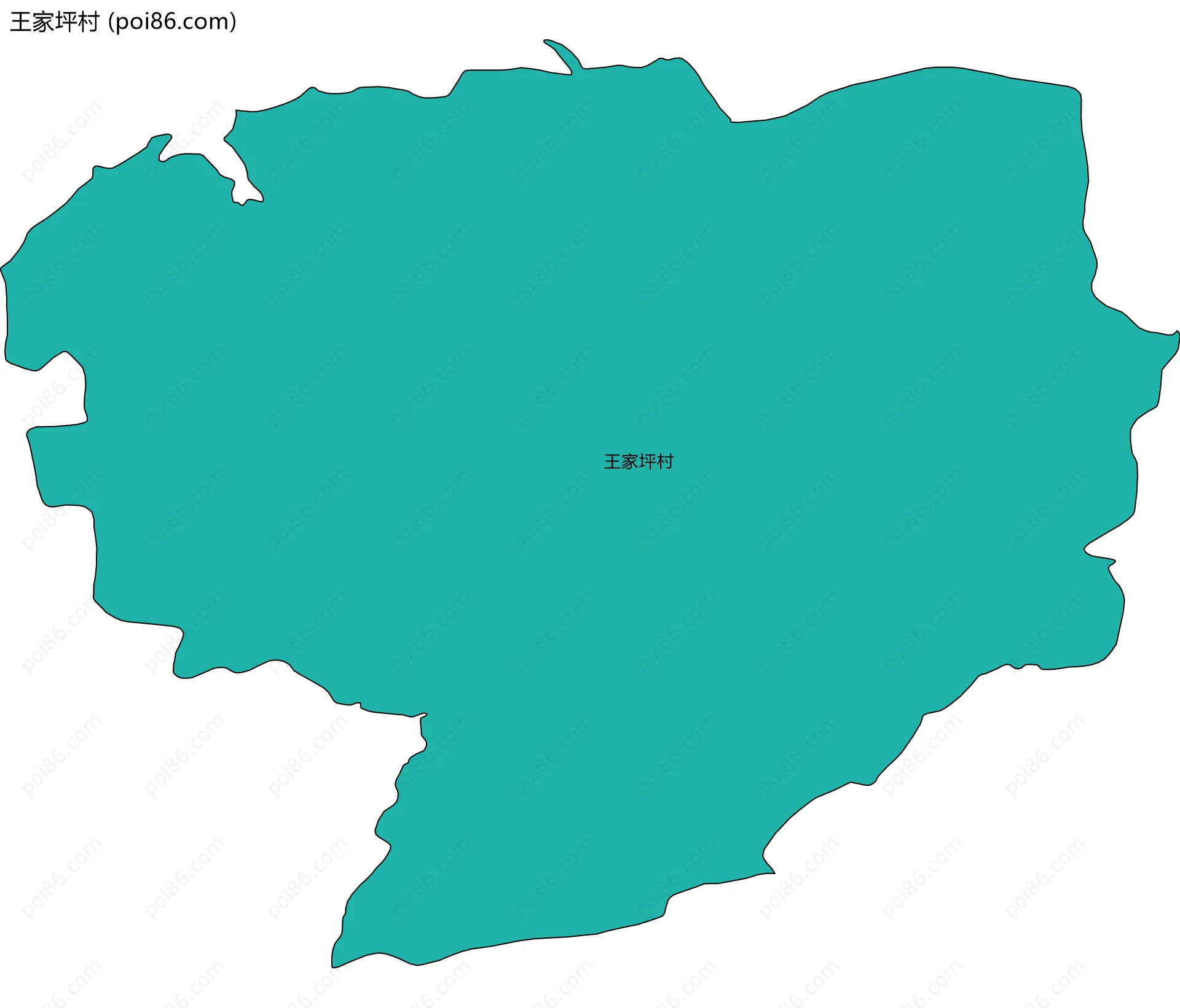 王家坪村边界地图