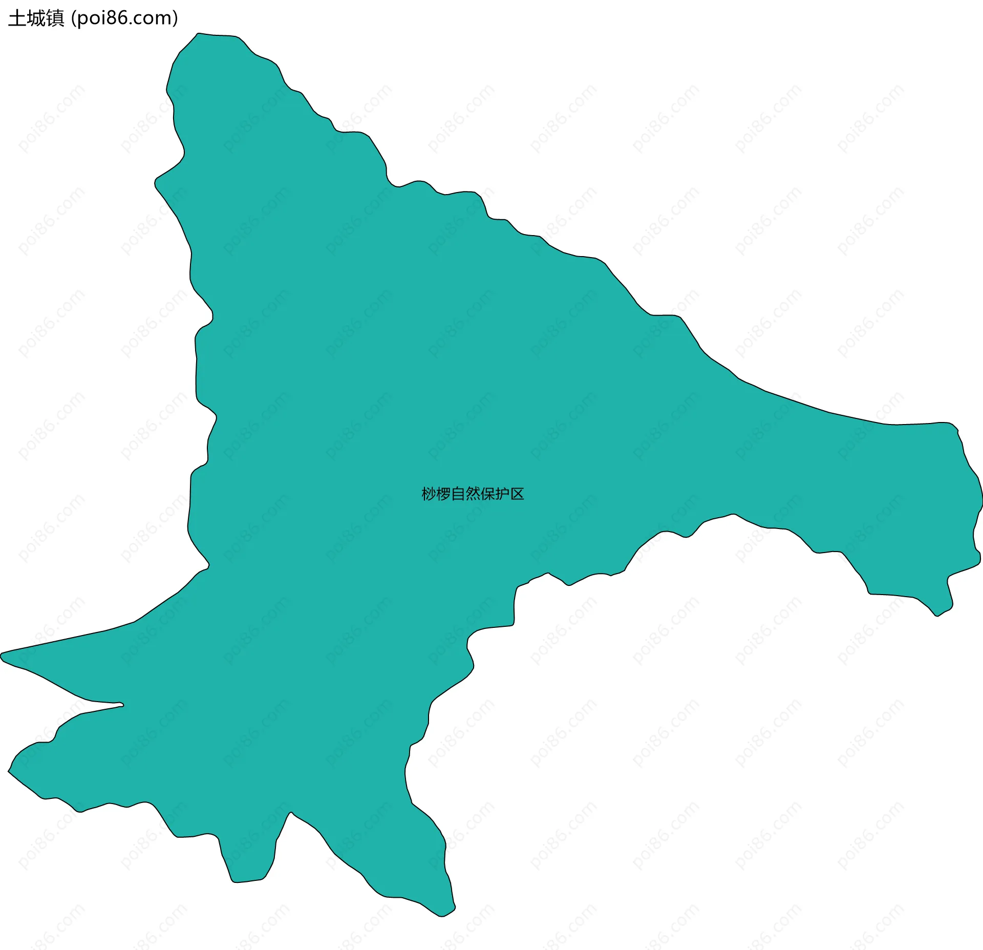 土城镇边界地图(五级行政区划)