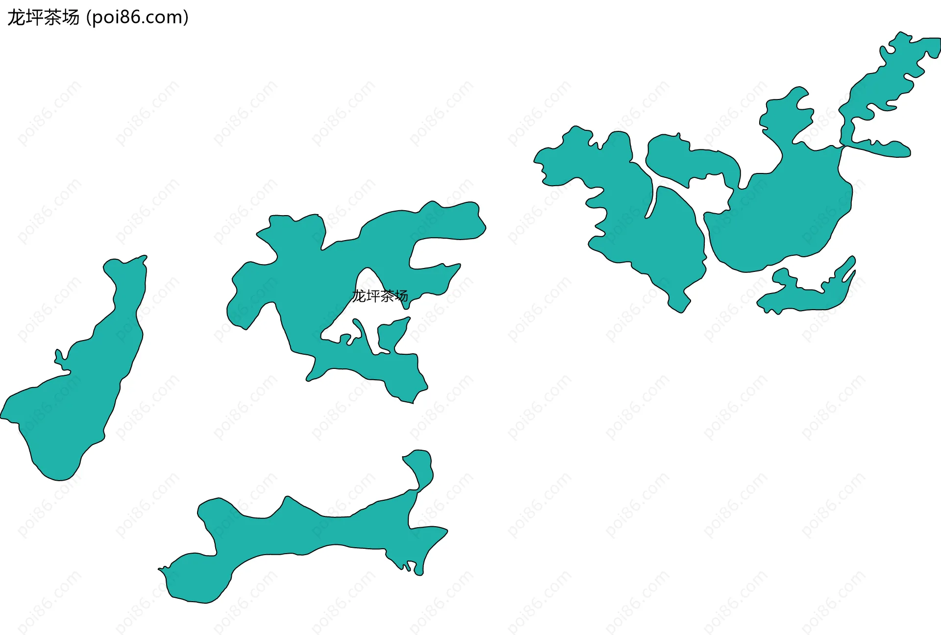 龙坪茶场边界地图(五级行政区划)