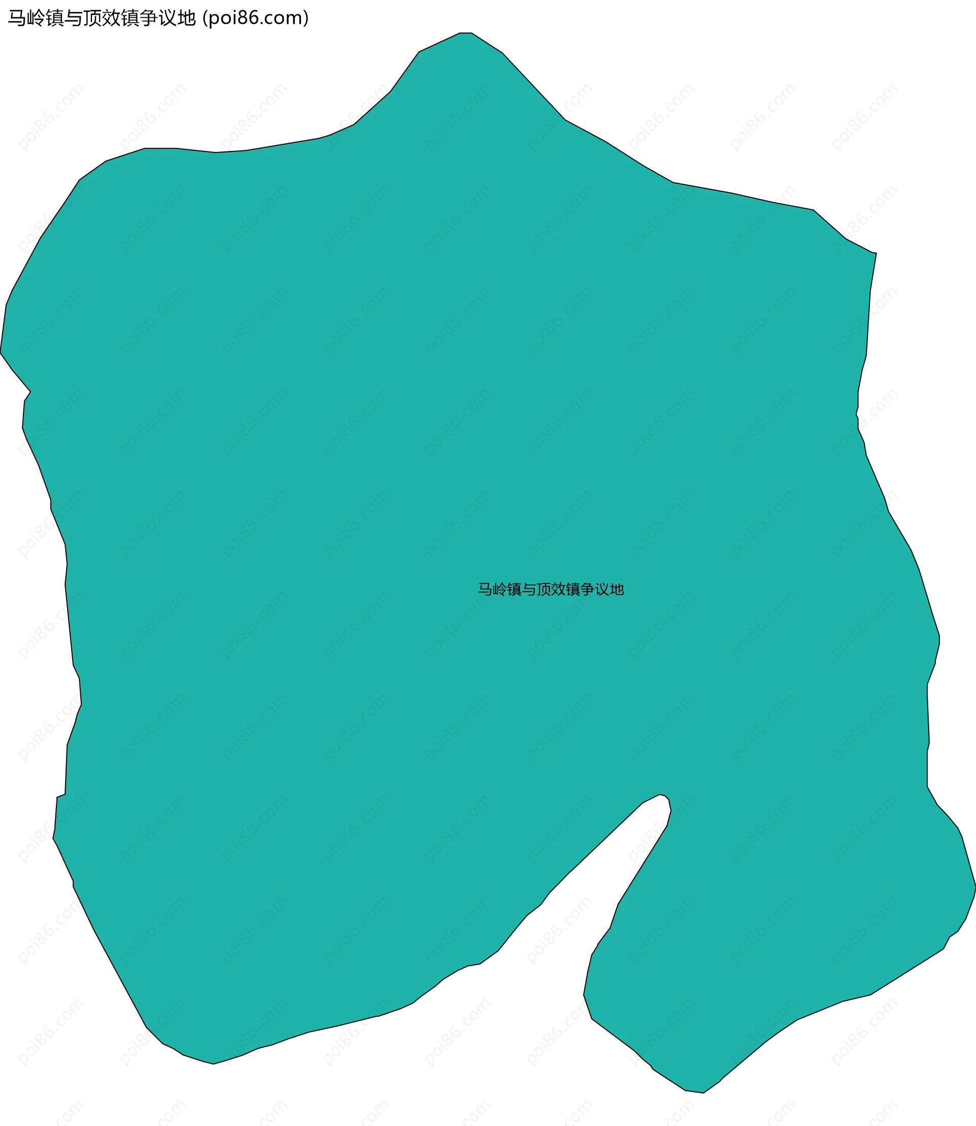 马岭镇与顶效镇争议地边界地图
