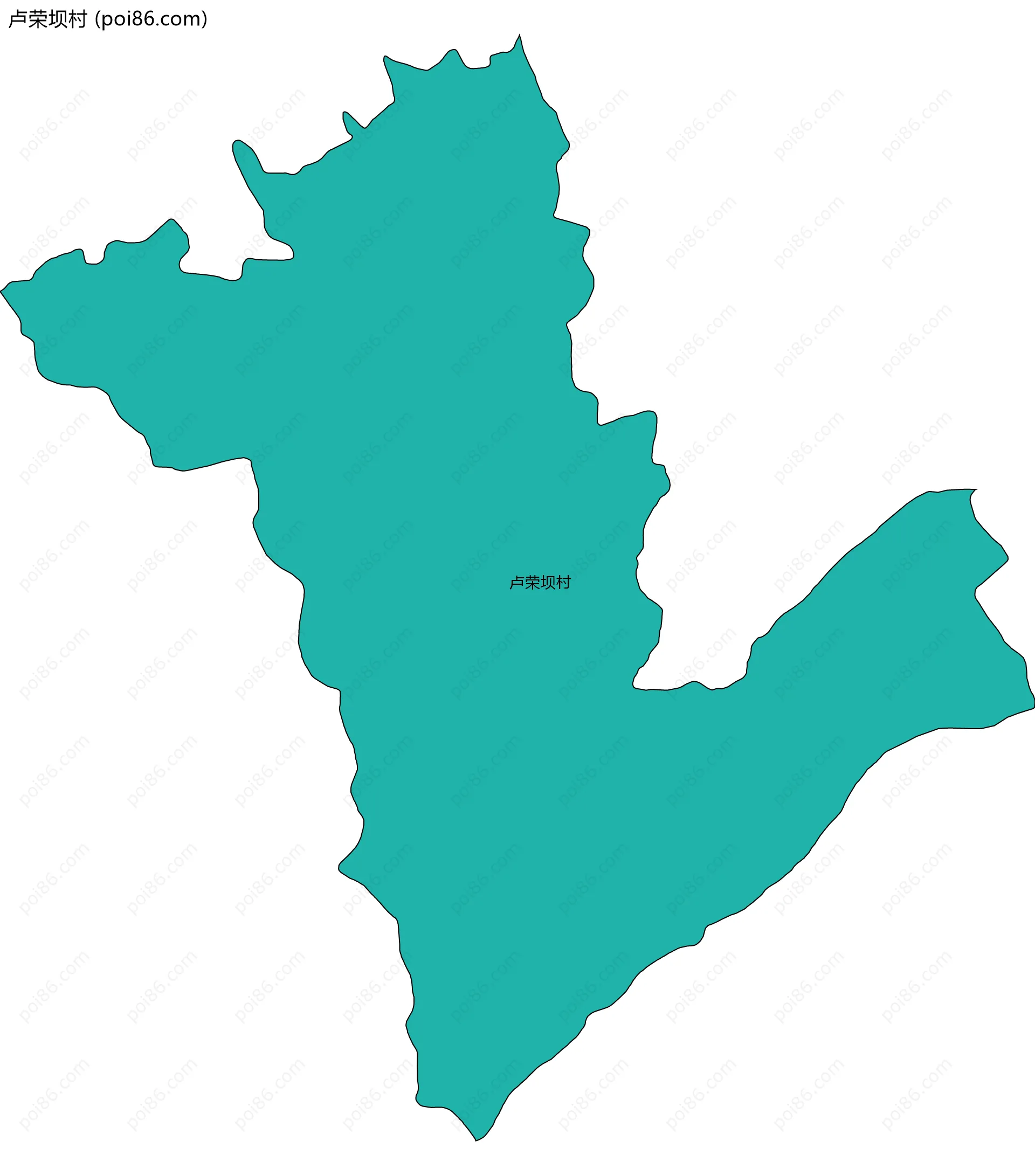 卢荣坝村边界地图