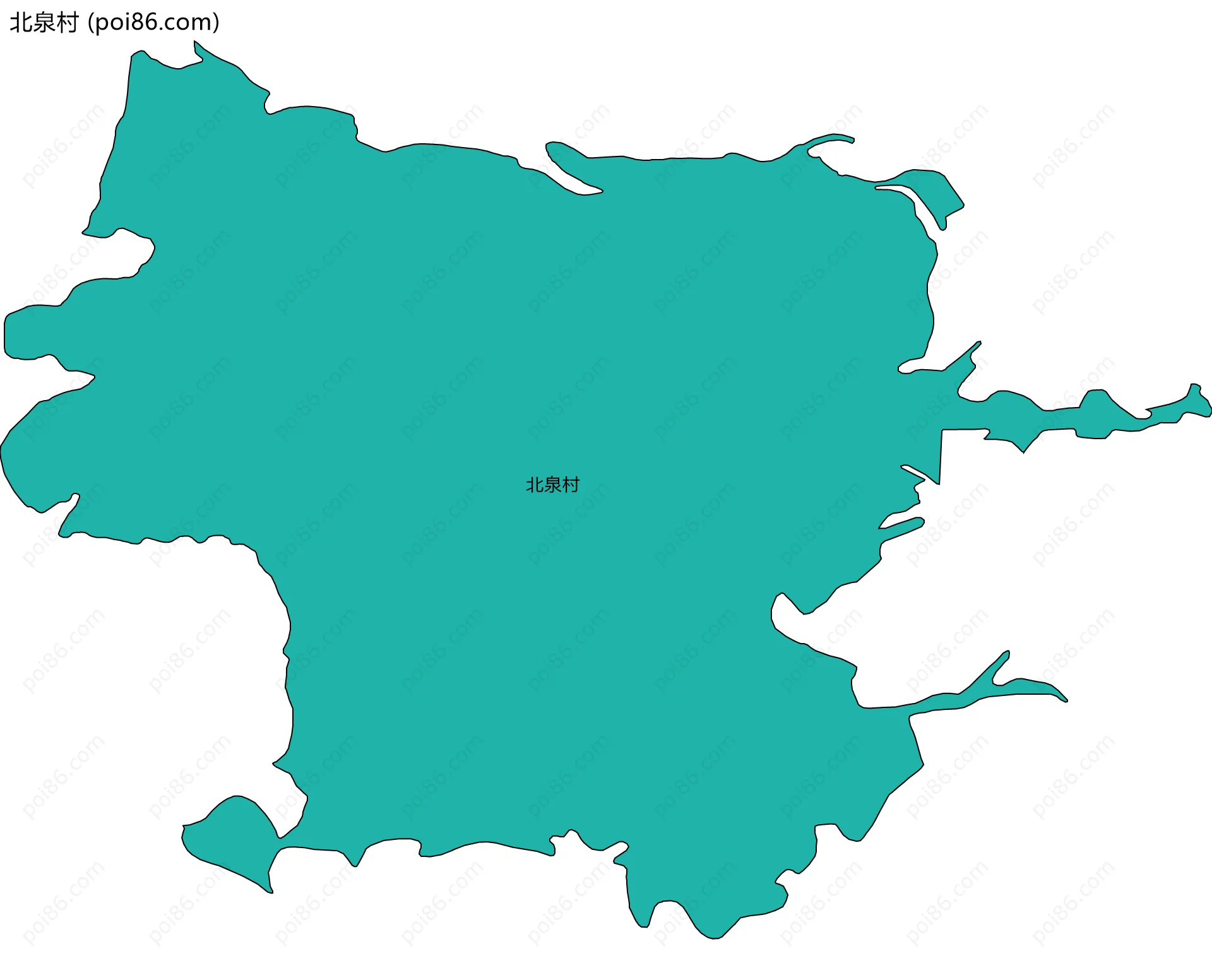 北泉村边界地图