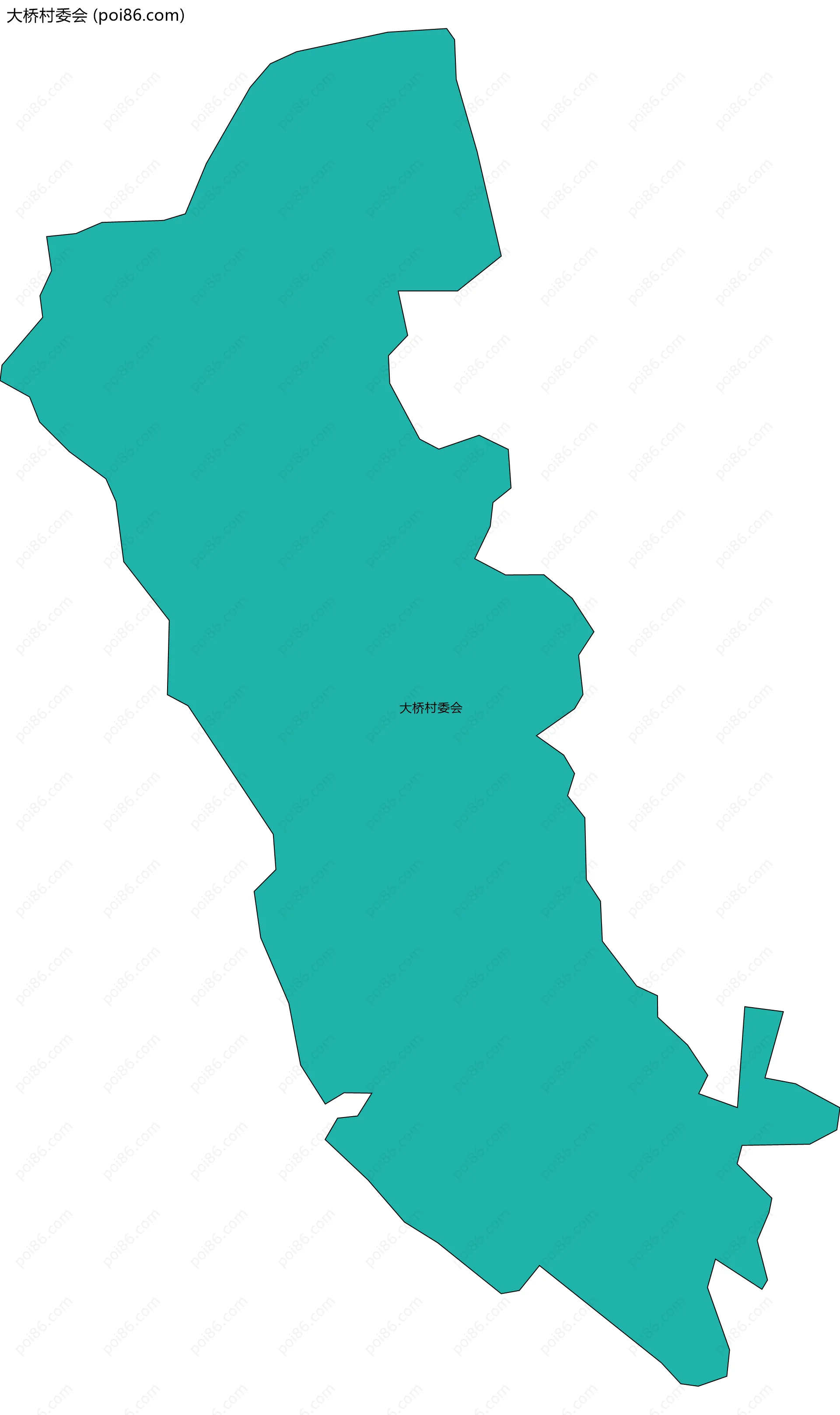 大桥村委会边界地图