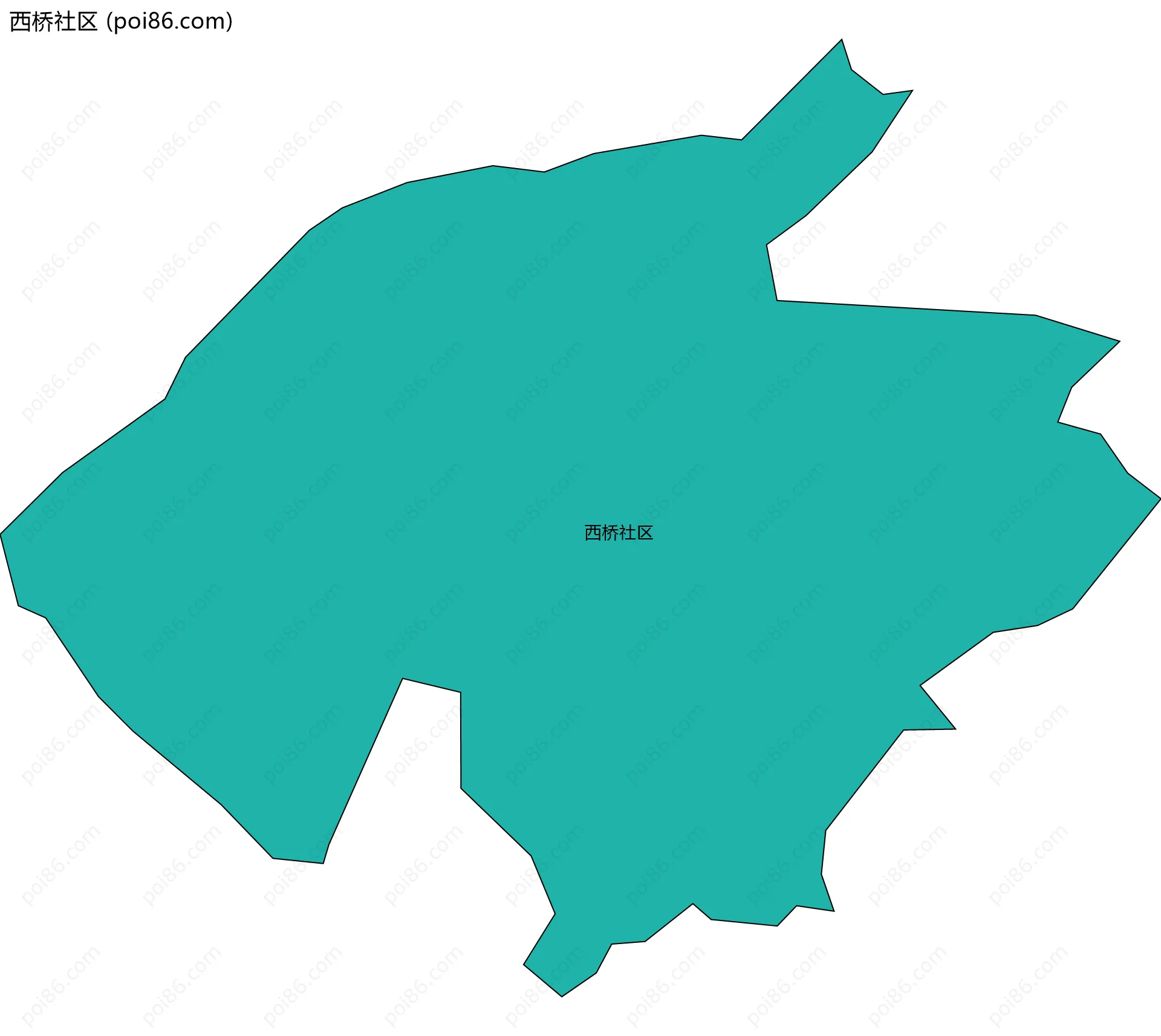 西桥社区边界地图
