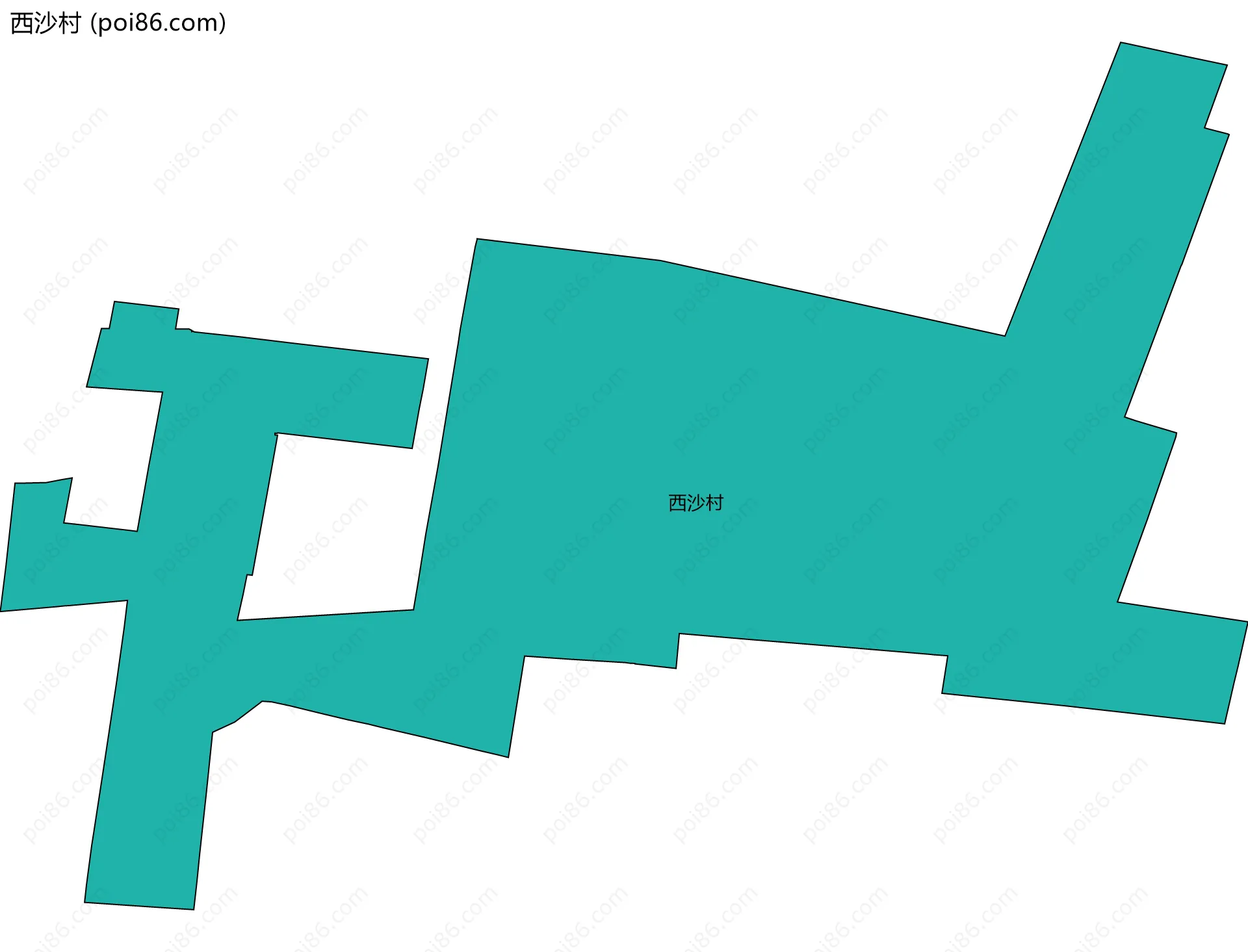 西沙村边界地图