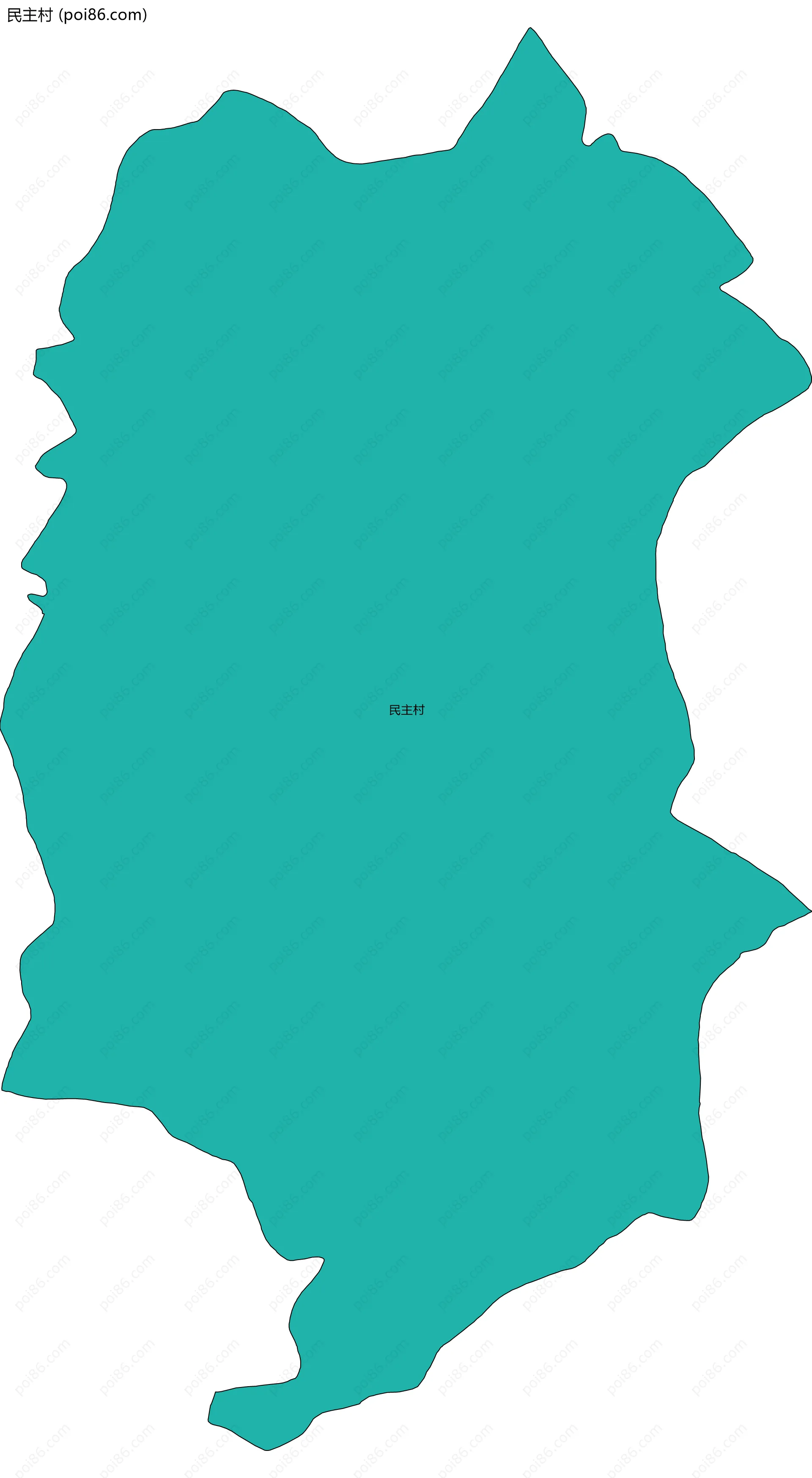 民主村边界地图