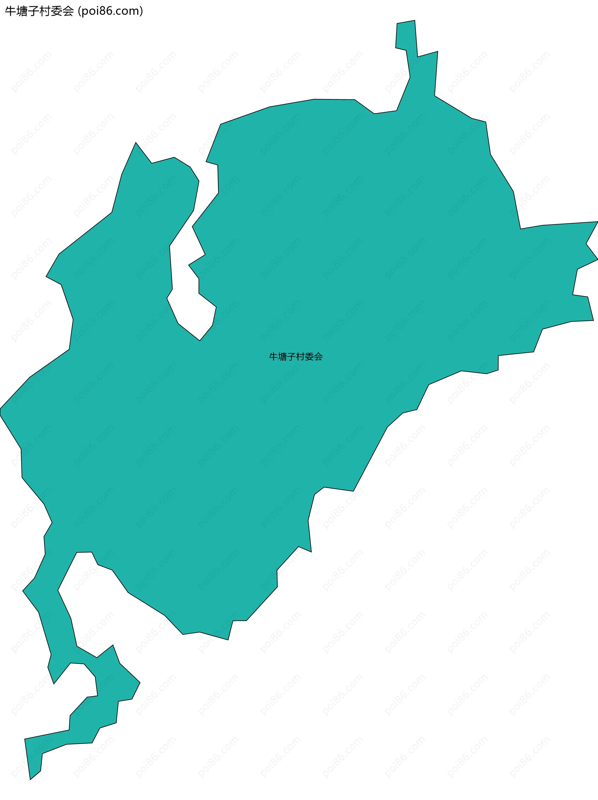 牛塘子村委会边界地图