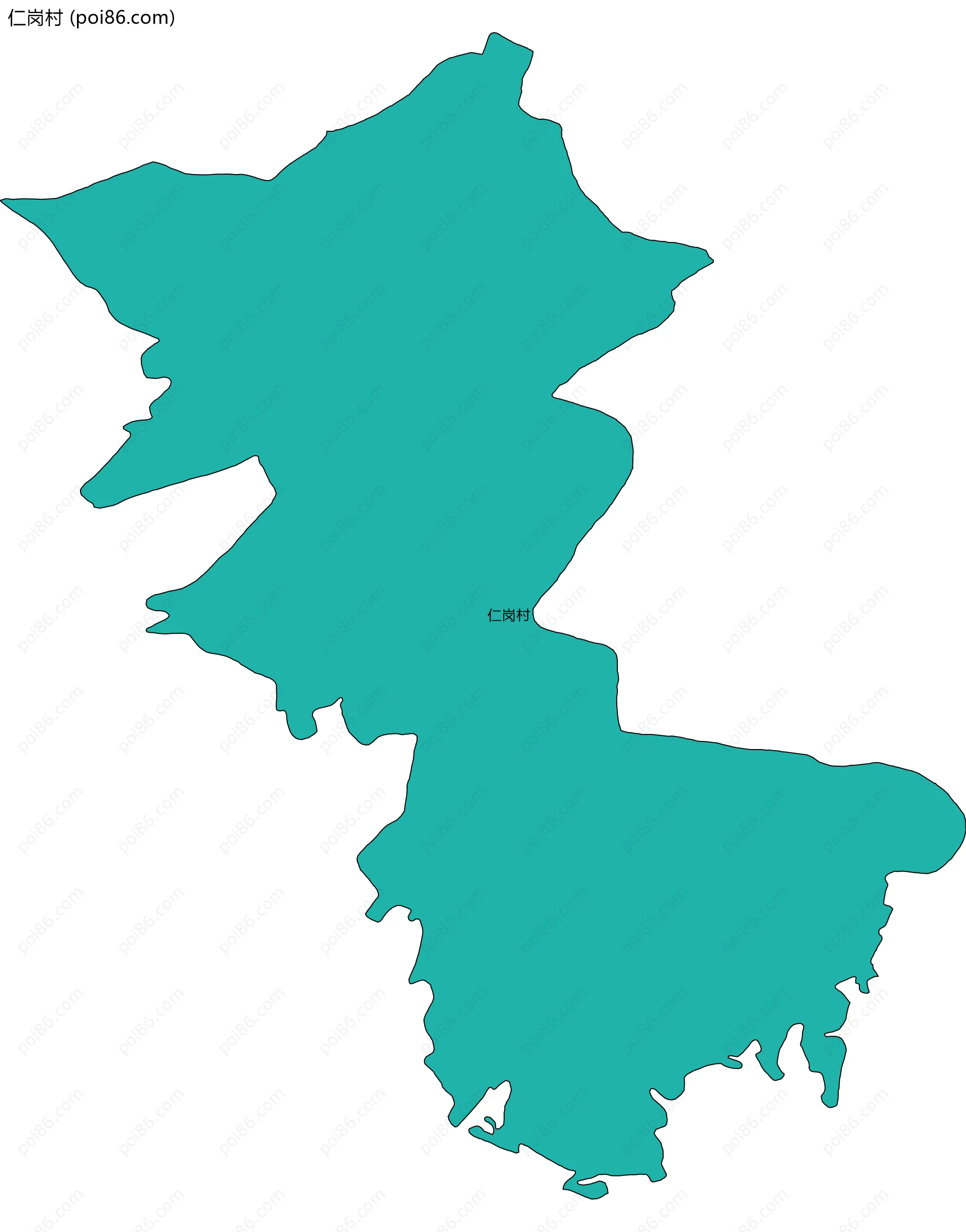 仁岗村边界地图