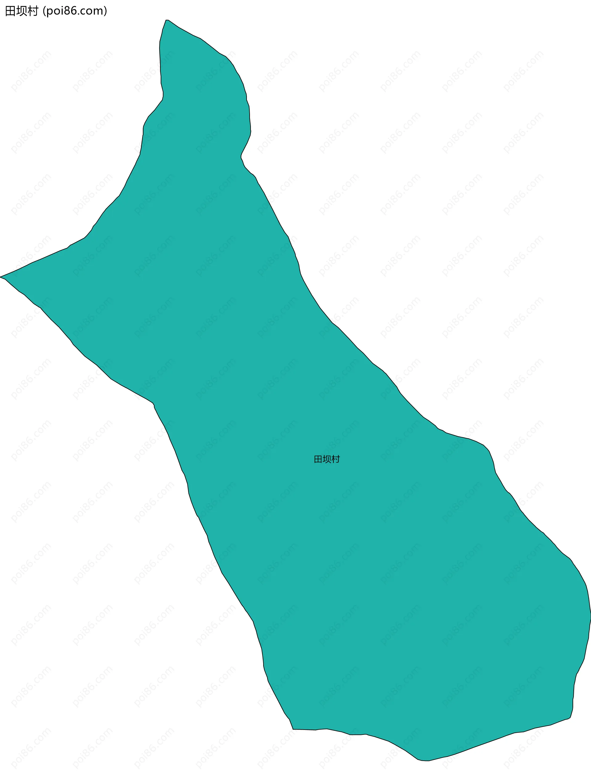 田坝村边界地图