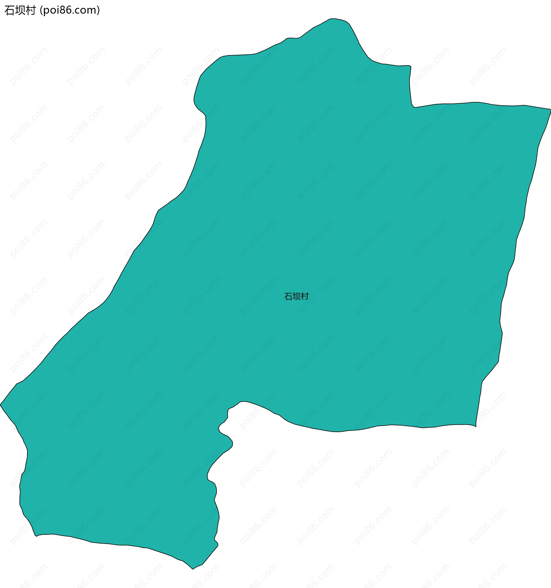 石坝村边界地图