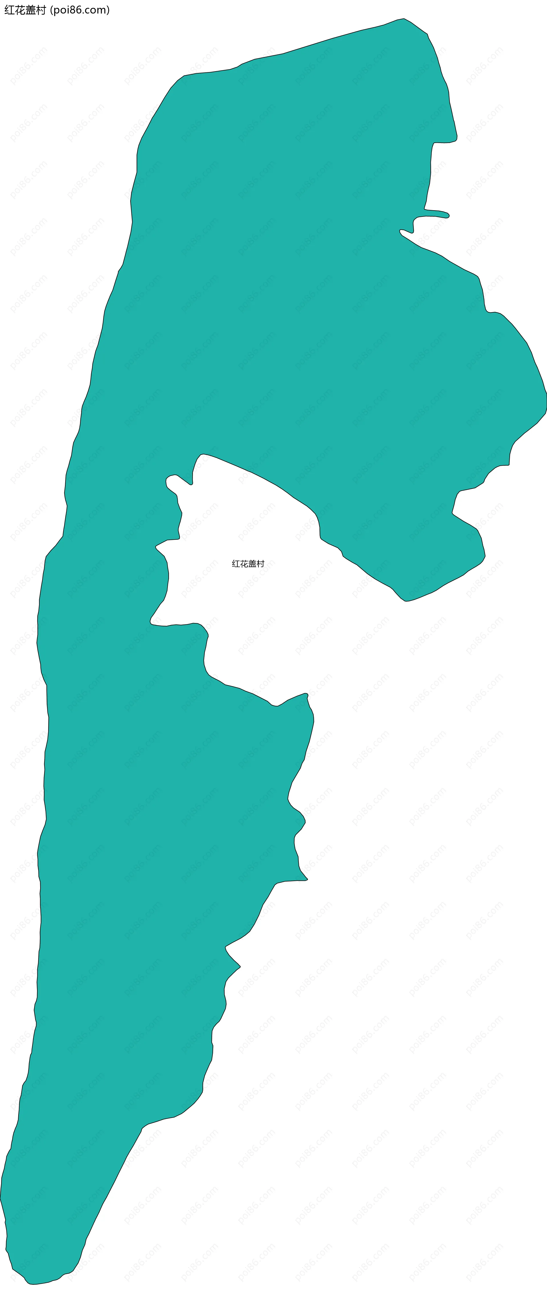 红花盖村边界地图