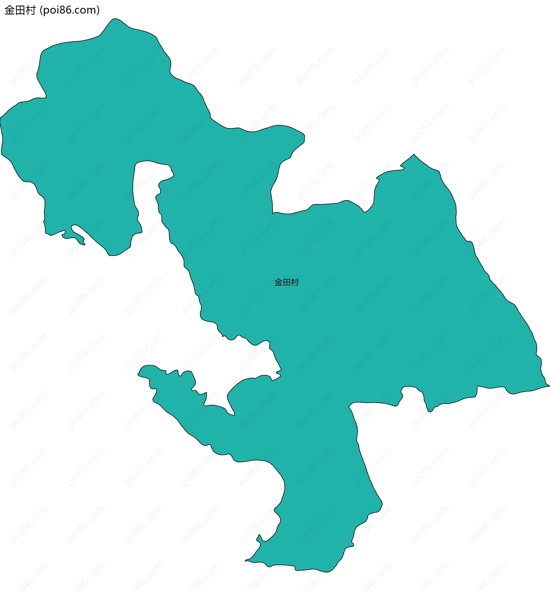 金田村边界地图