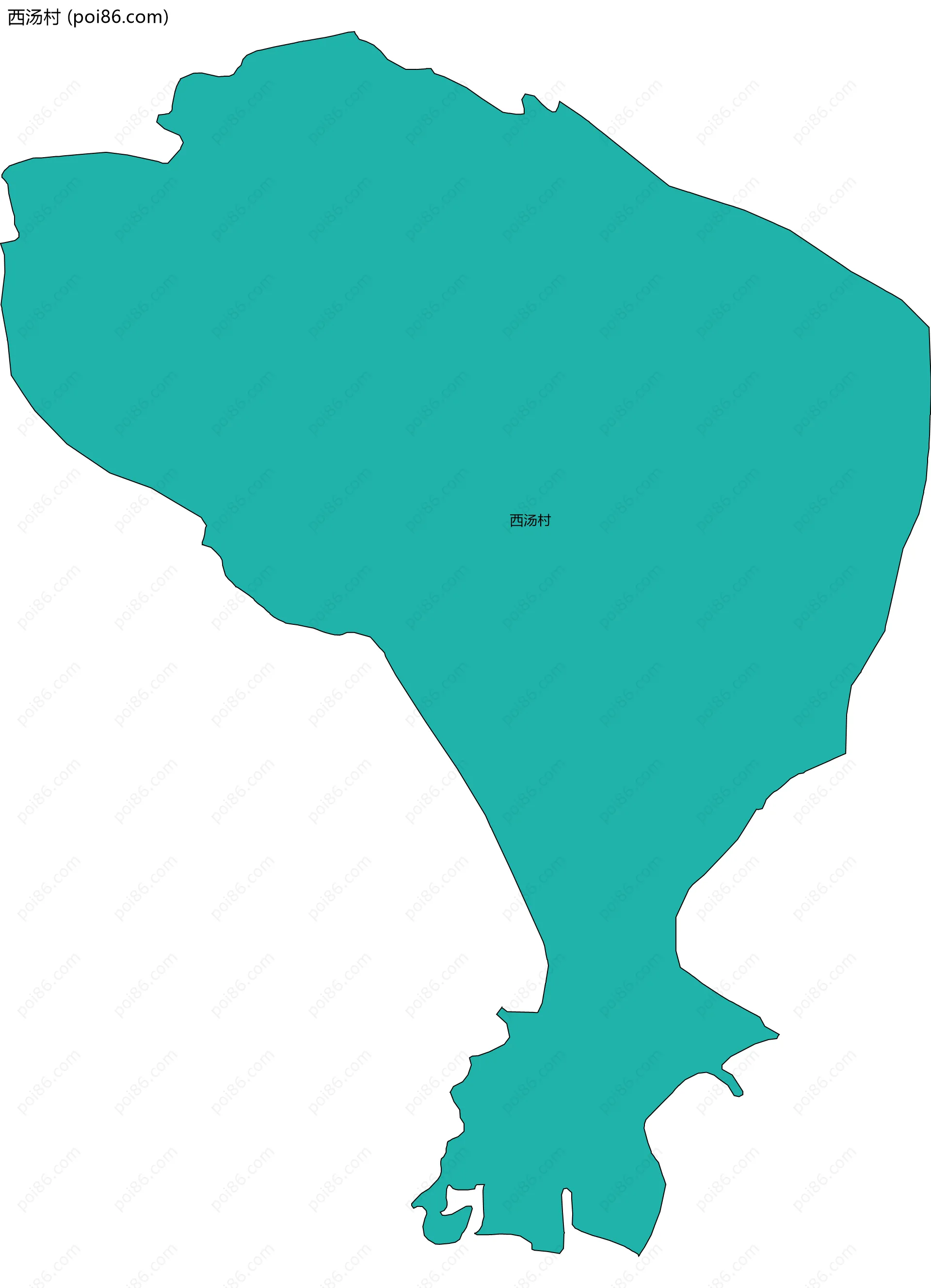 西汤村边界地图