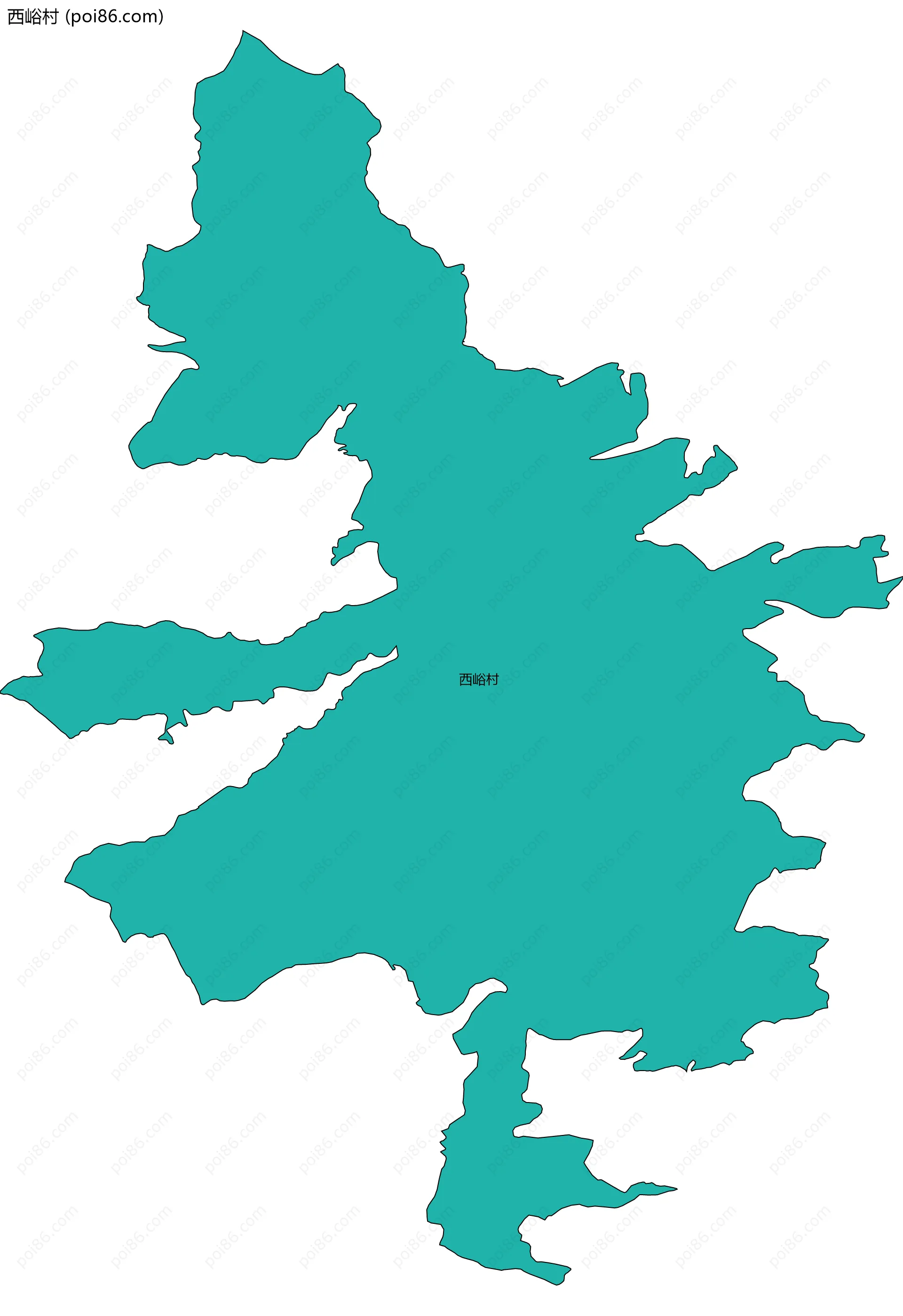 西峪村边界地图