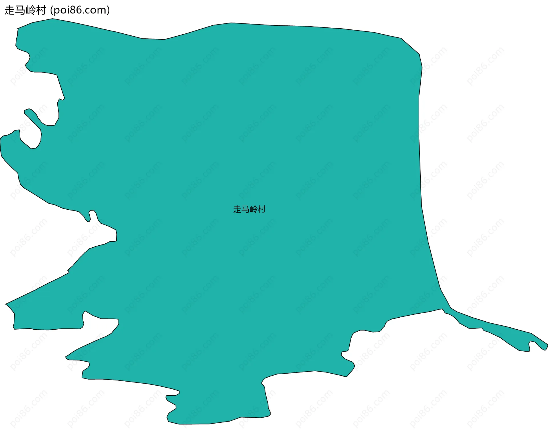 走马岭村边界地图