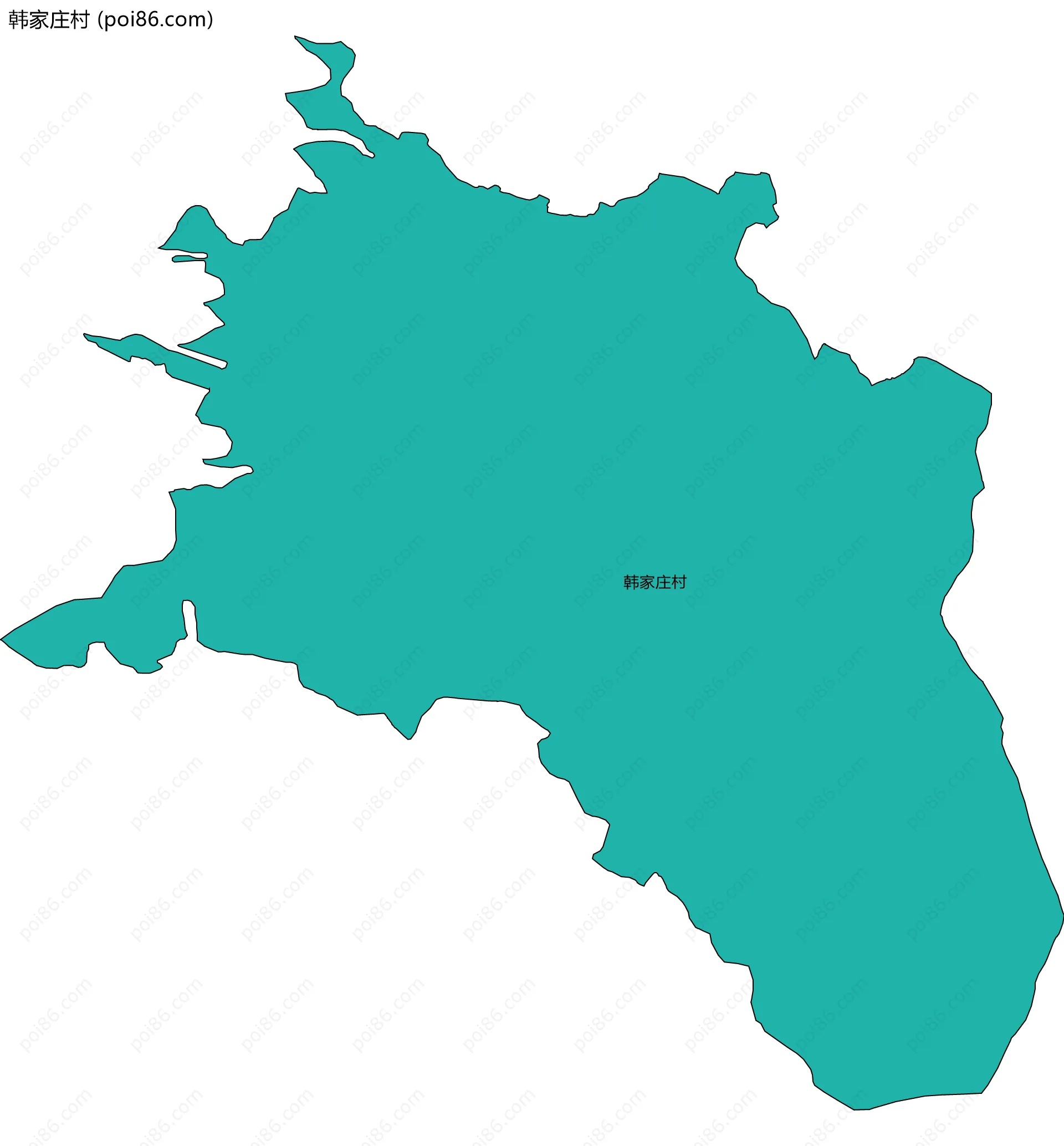 韩家庄村边界地图