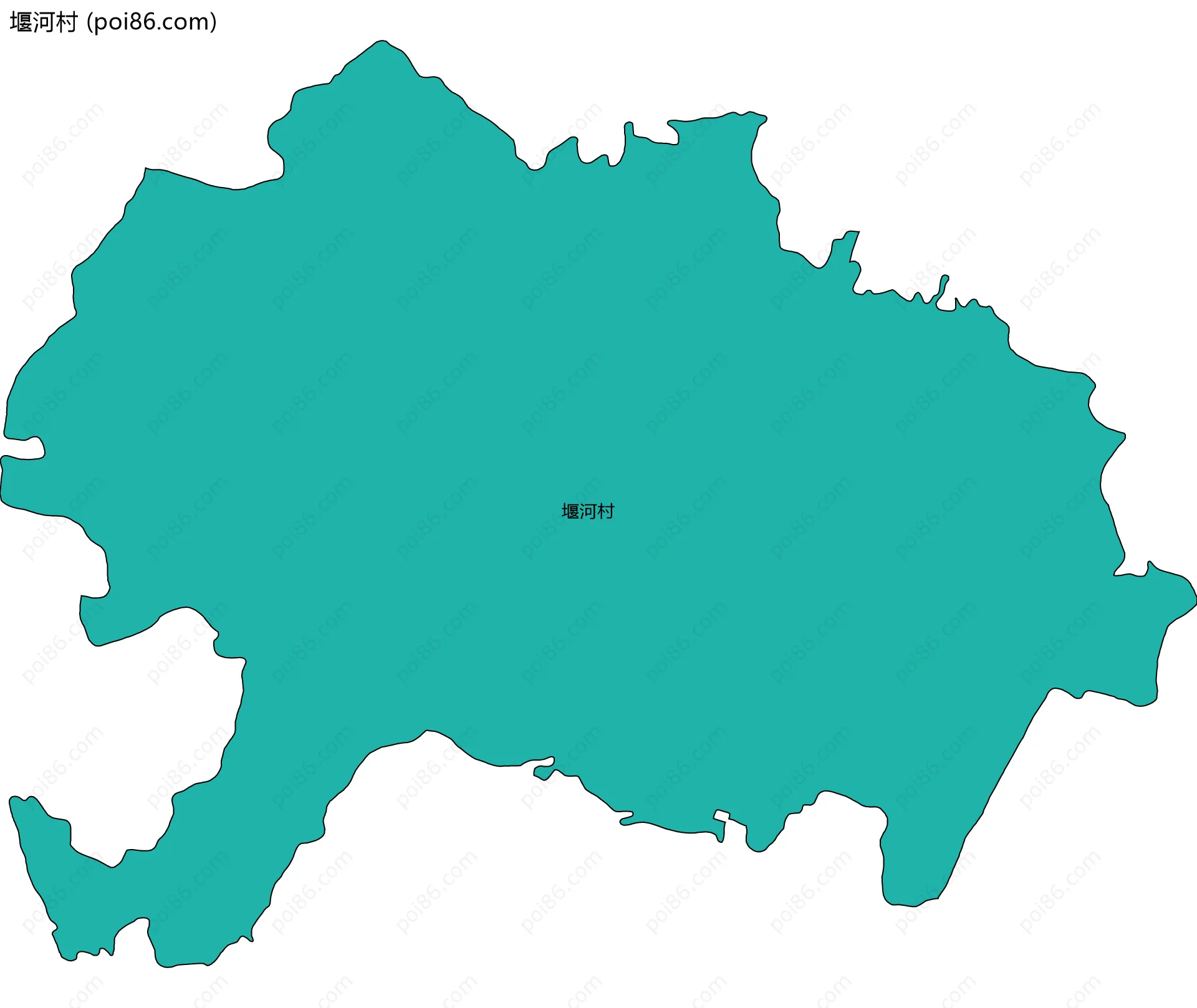 堰河村边界地图