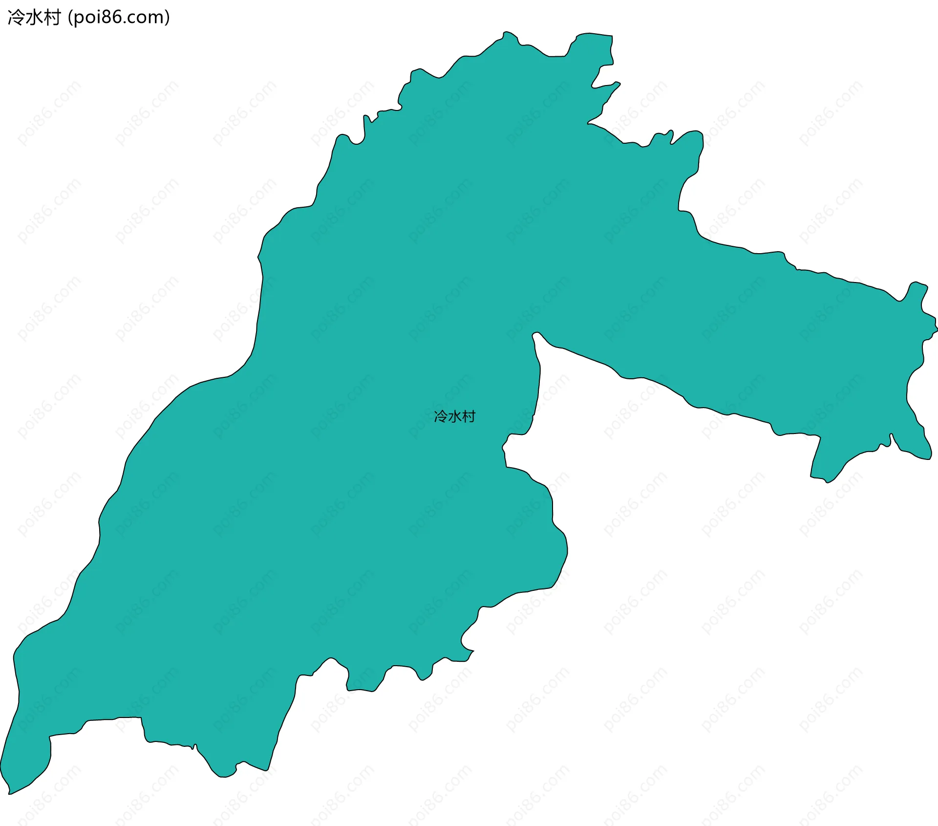 冷水村边界地图
