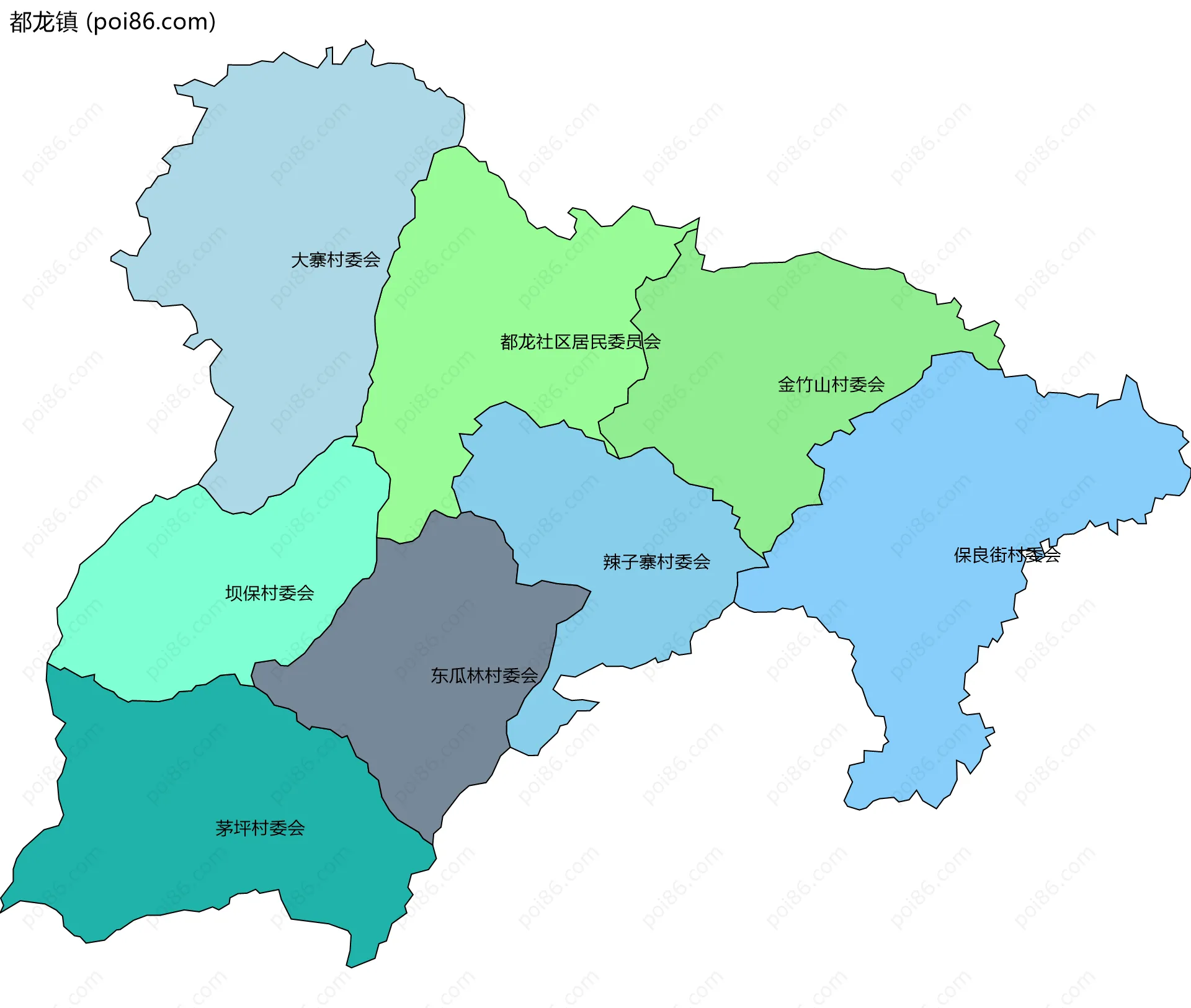 都龙镇边界地图(五级行政区划)