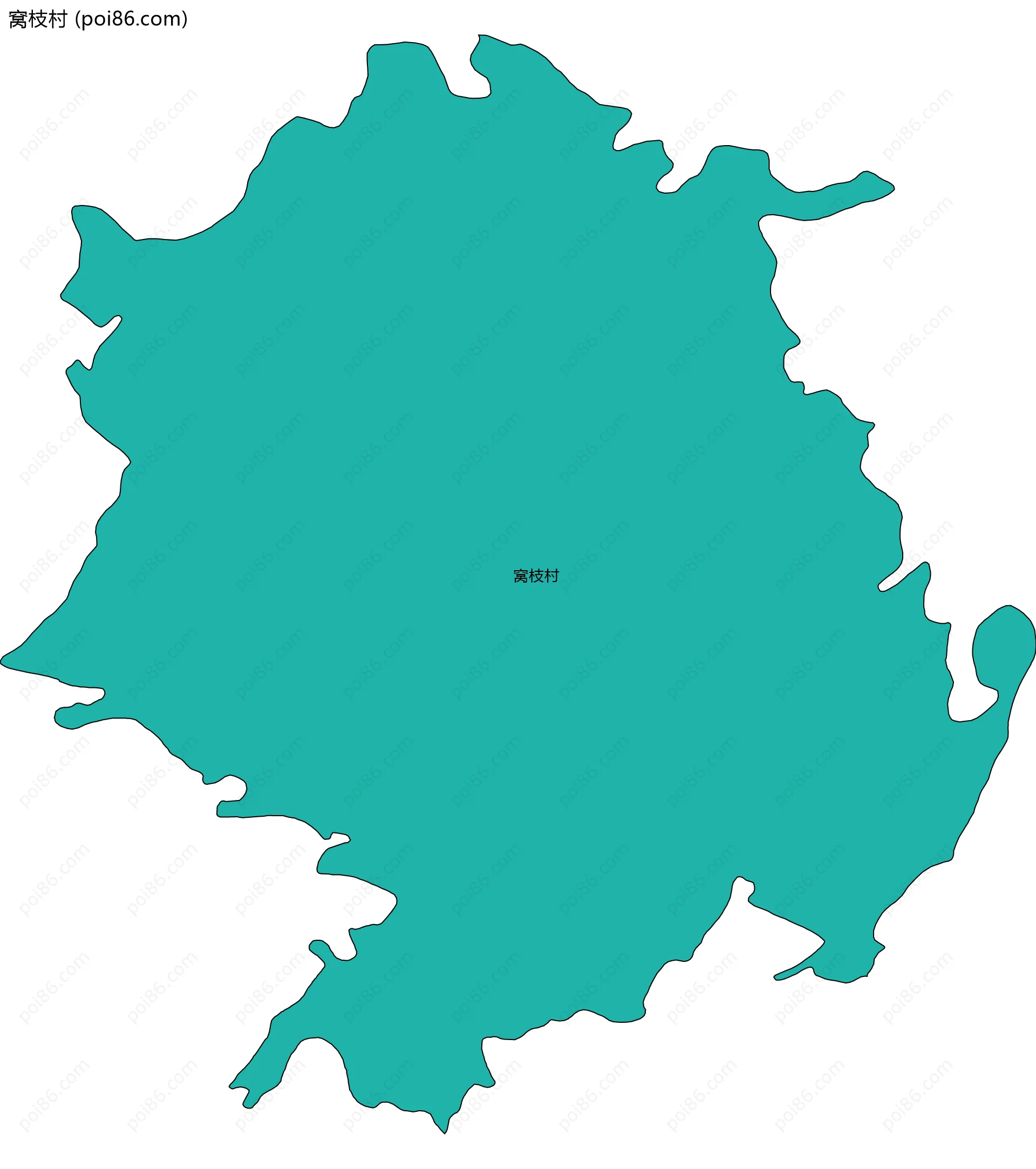 窝枝村边界地图