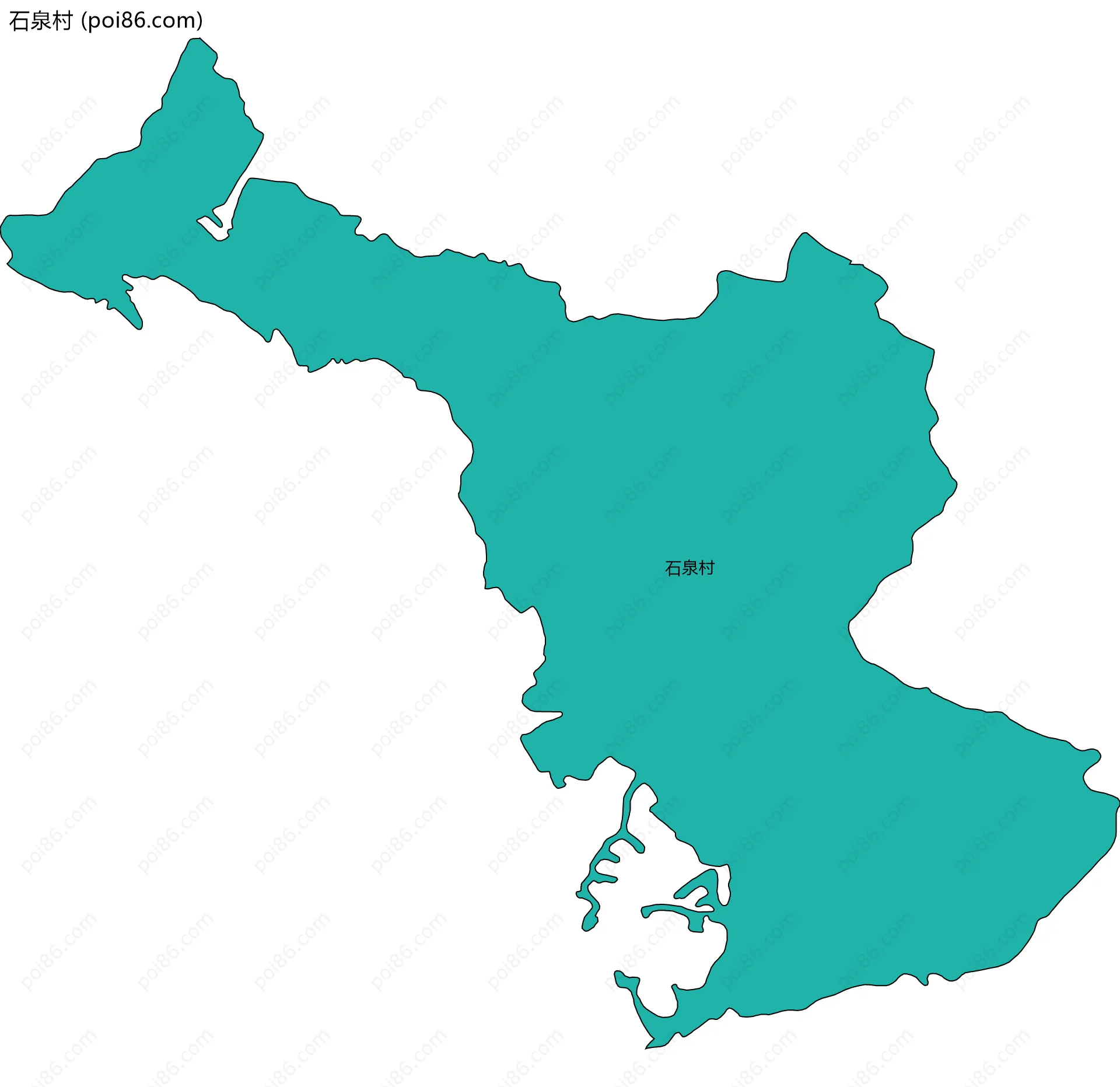 石泉村边界地图