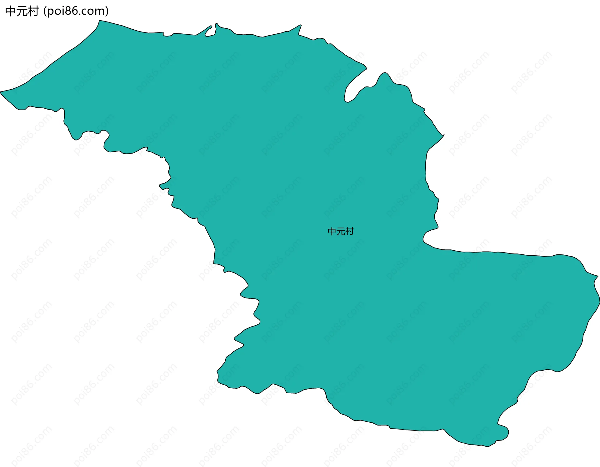 中元村边界地图