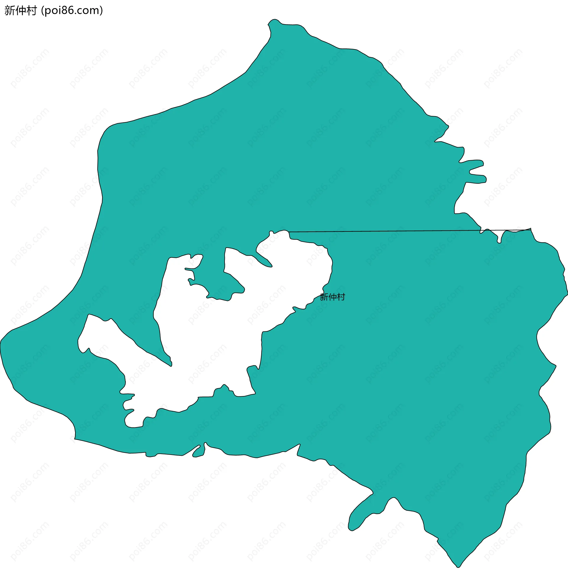 新仲村边界地图