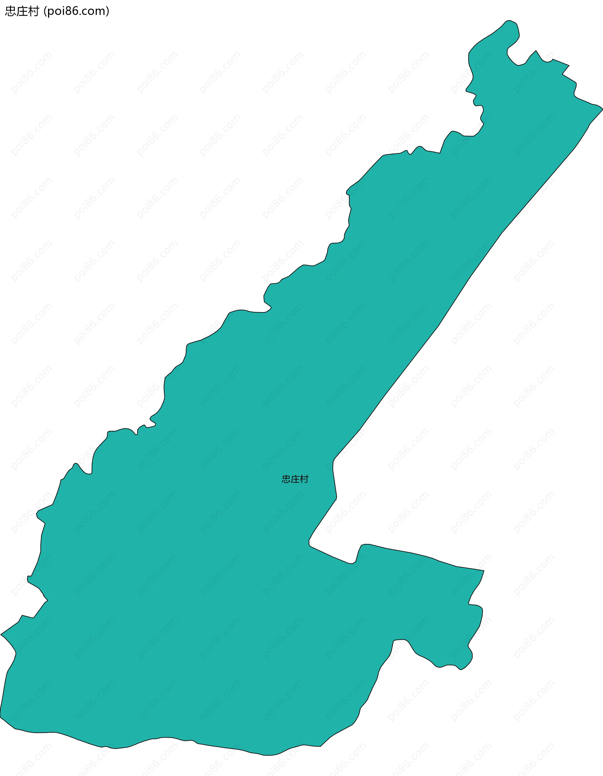 忠庄村边界地图