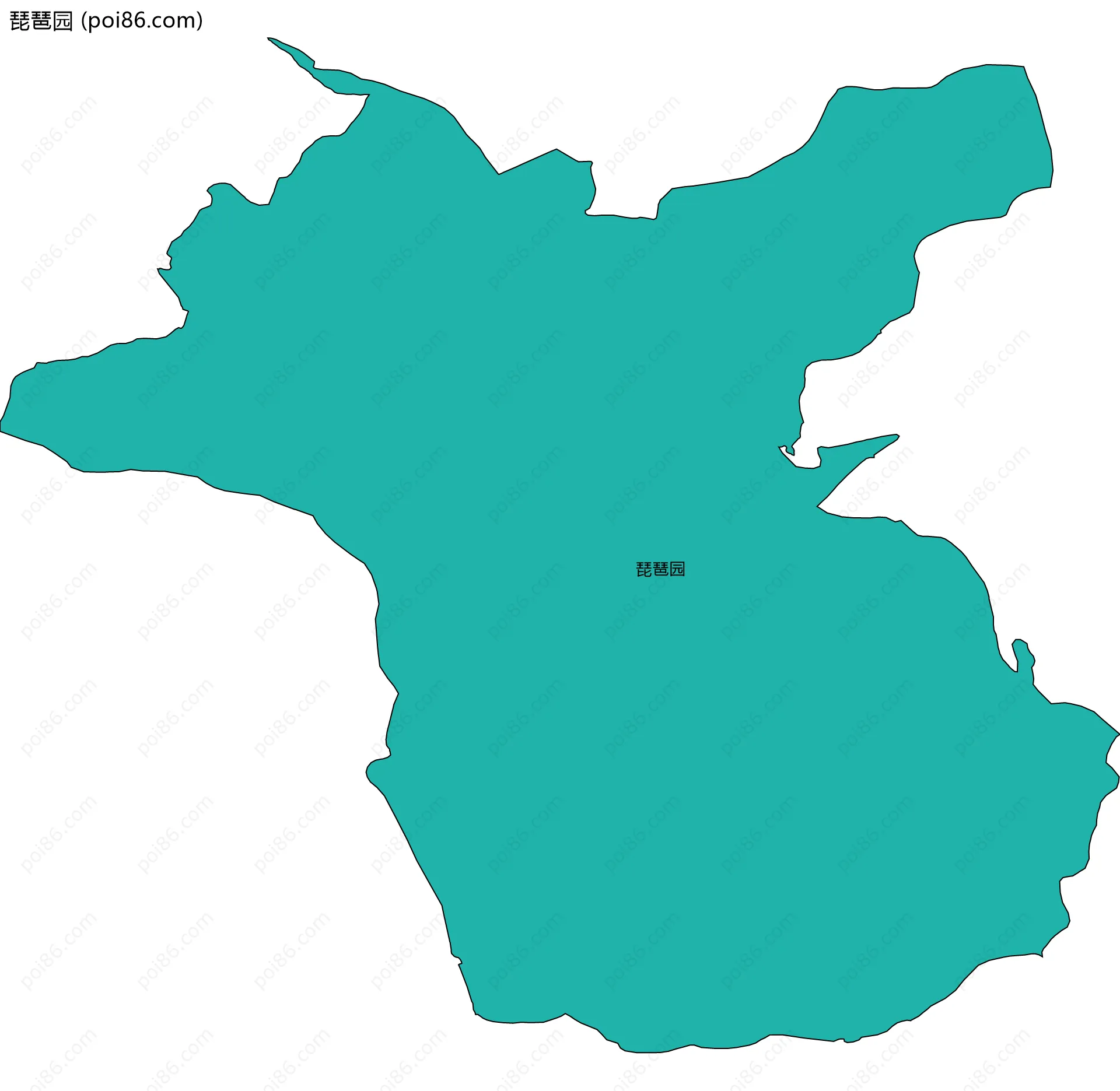 琵琶园边界地图