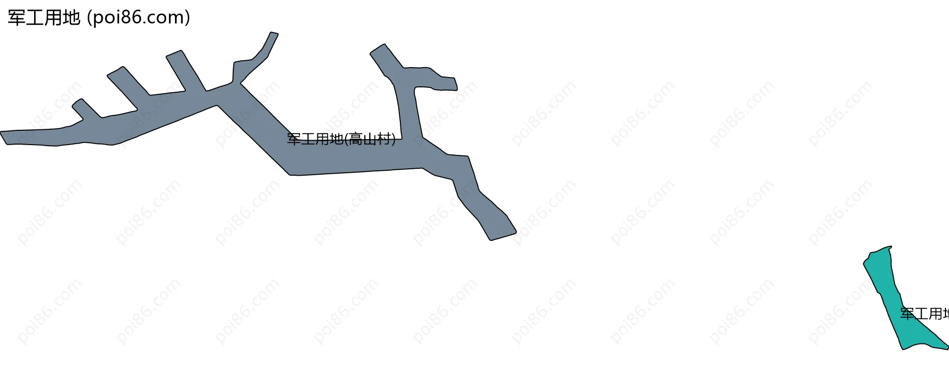 军工用地边界地图(五级行政区划)