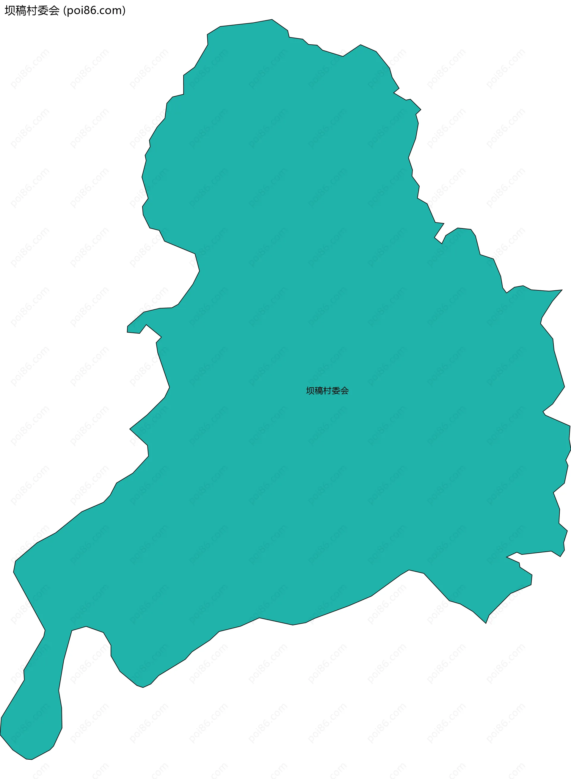 坝稿村委会边界地图