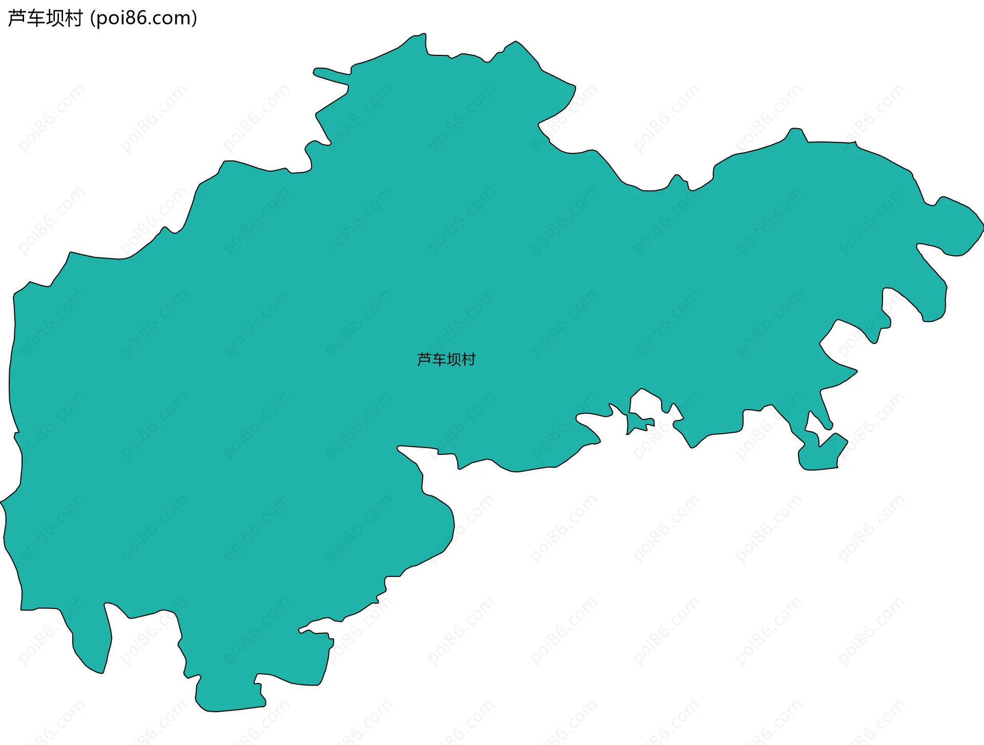 芦车坝村边界地图