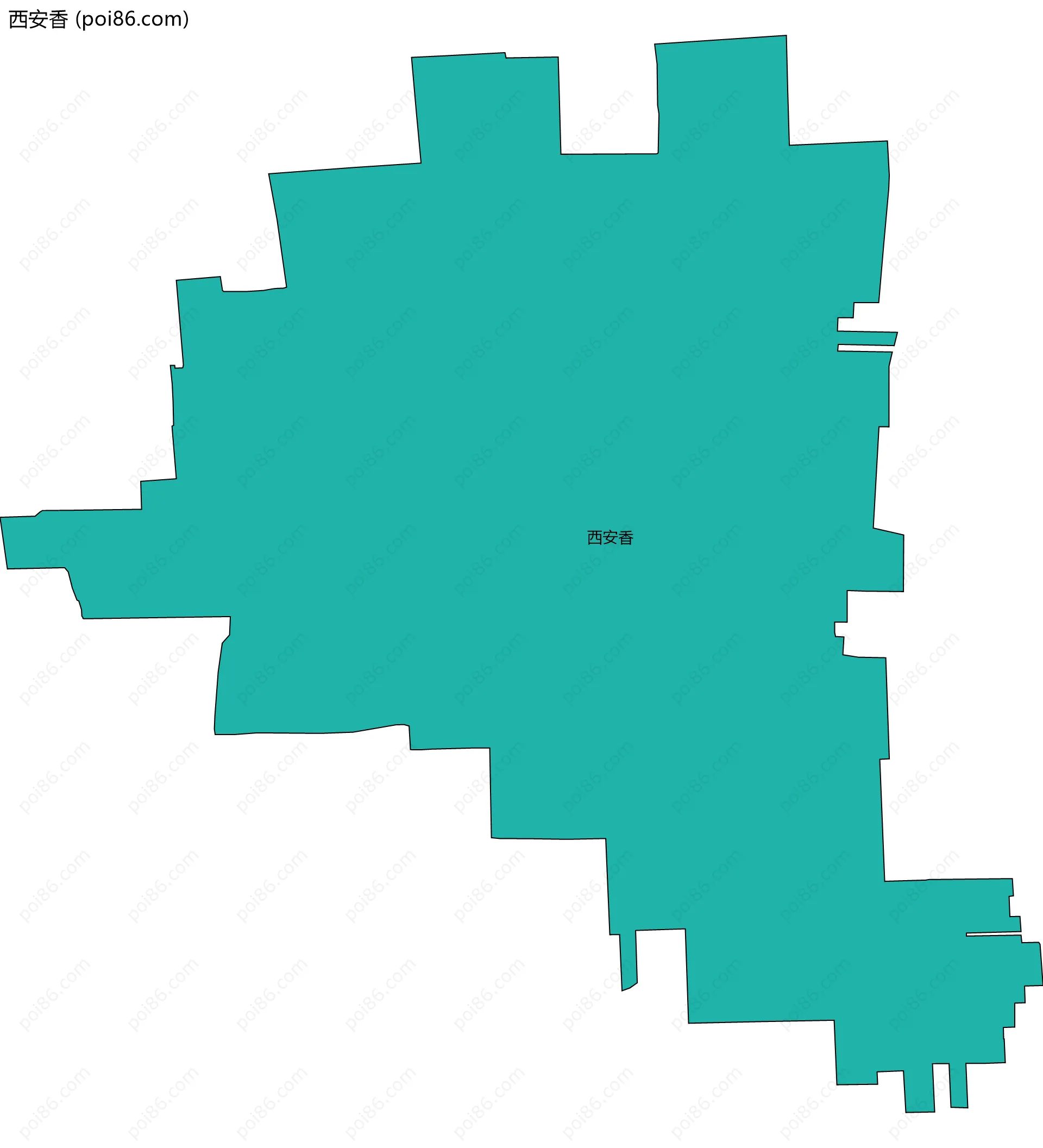 西安香边界地图