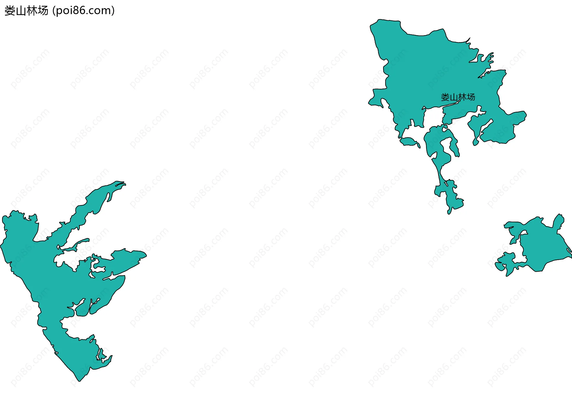 娄山林场边界地图(五级行政区划)