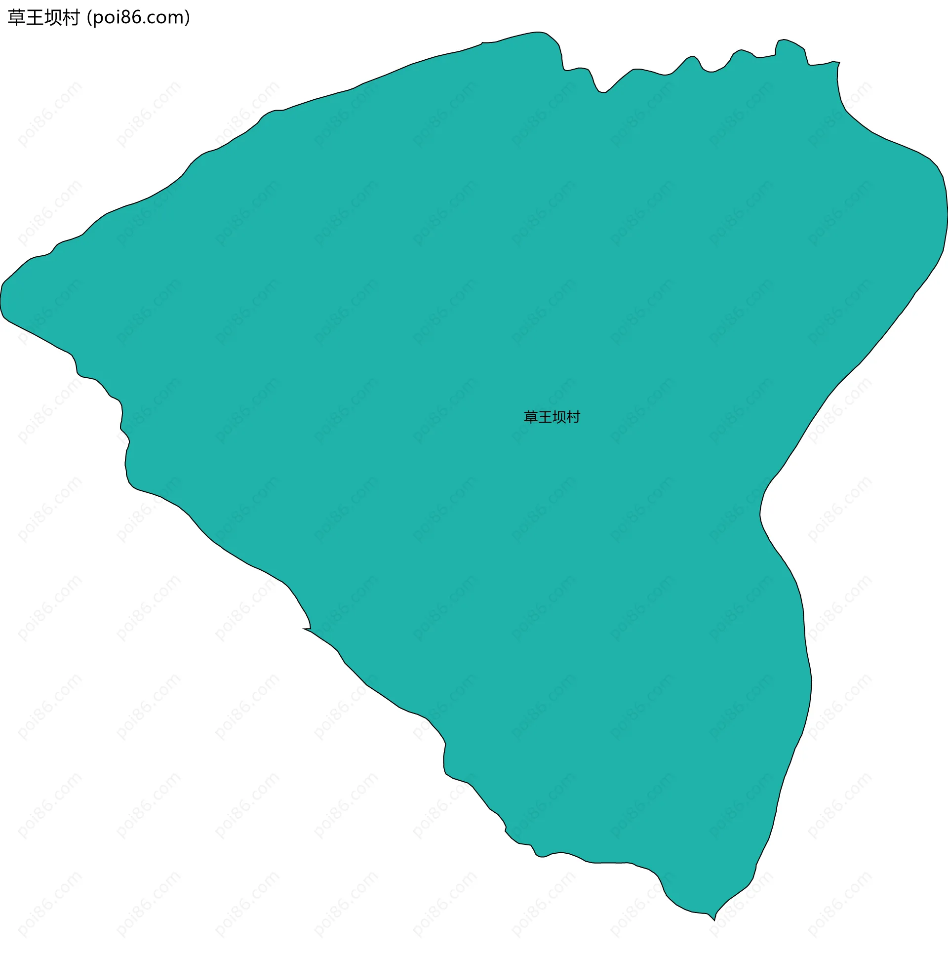 草王坝村边界地图