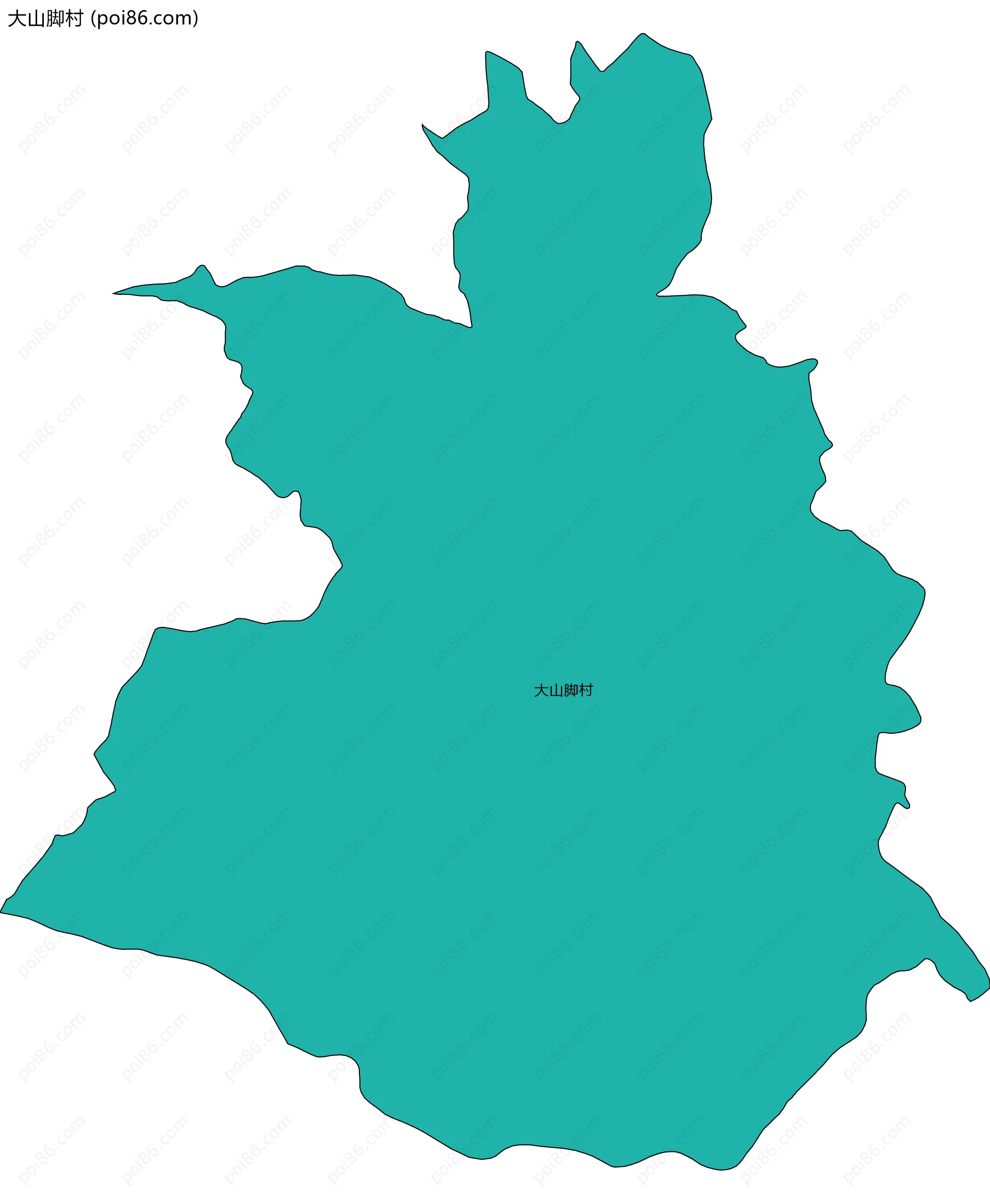 大山脚村边界地图