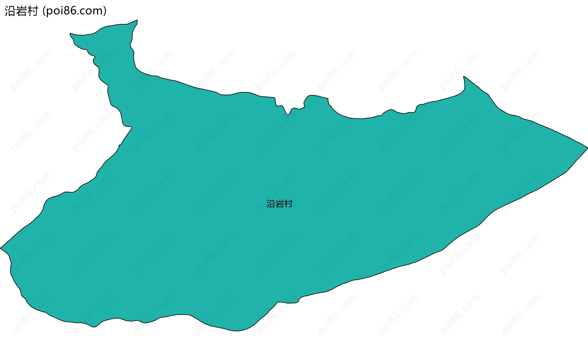 沿岩村边界地图