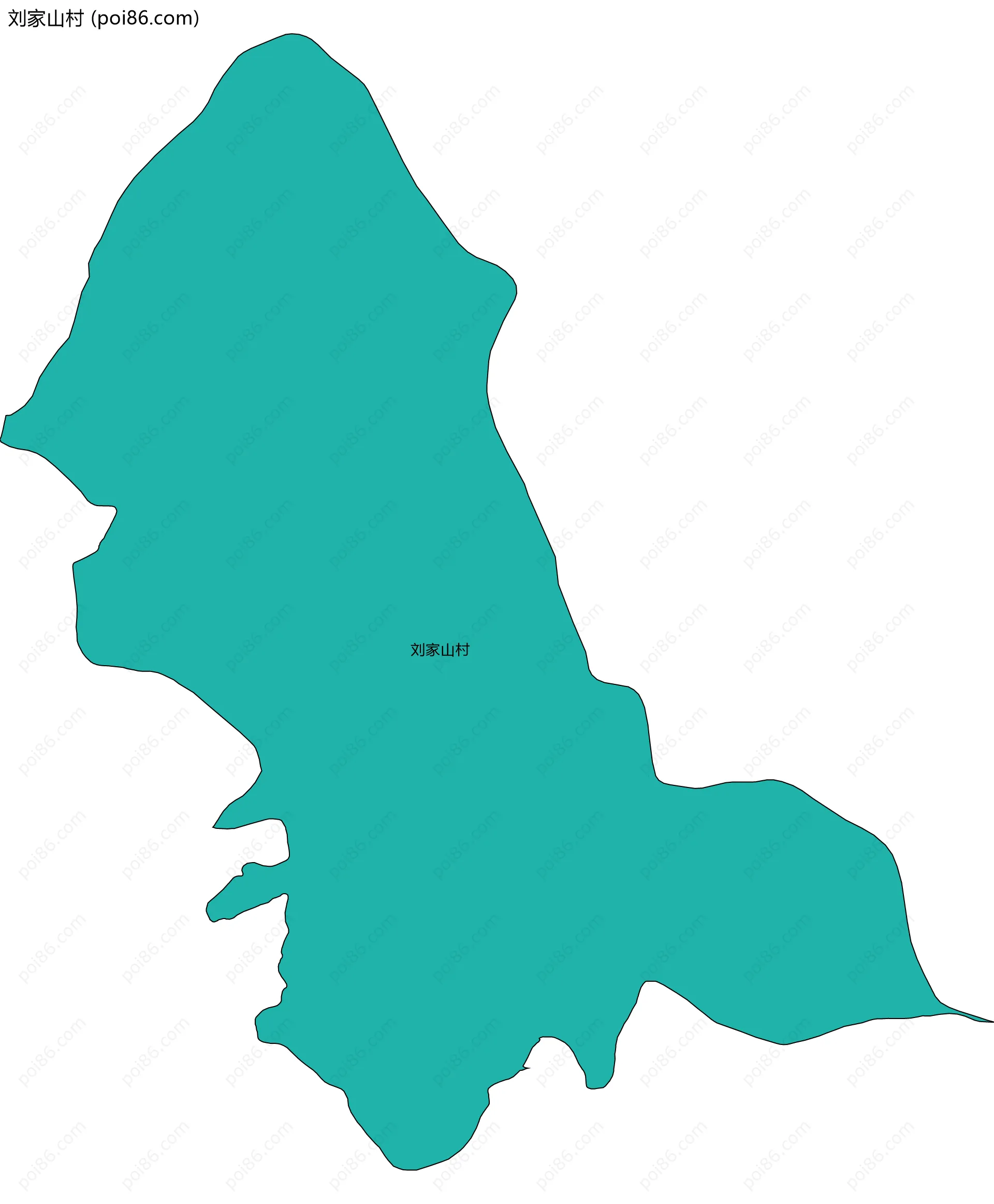 刘家山村边界地图