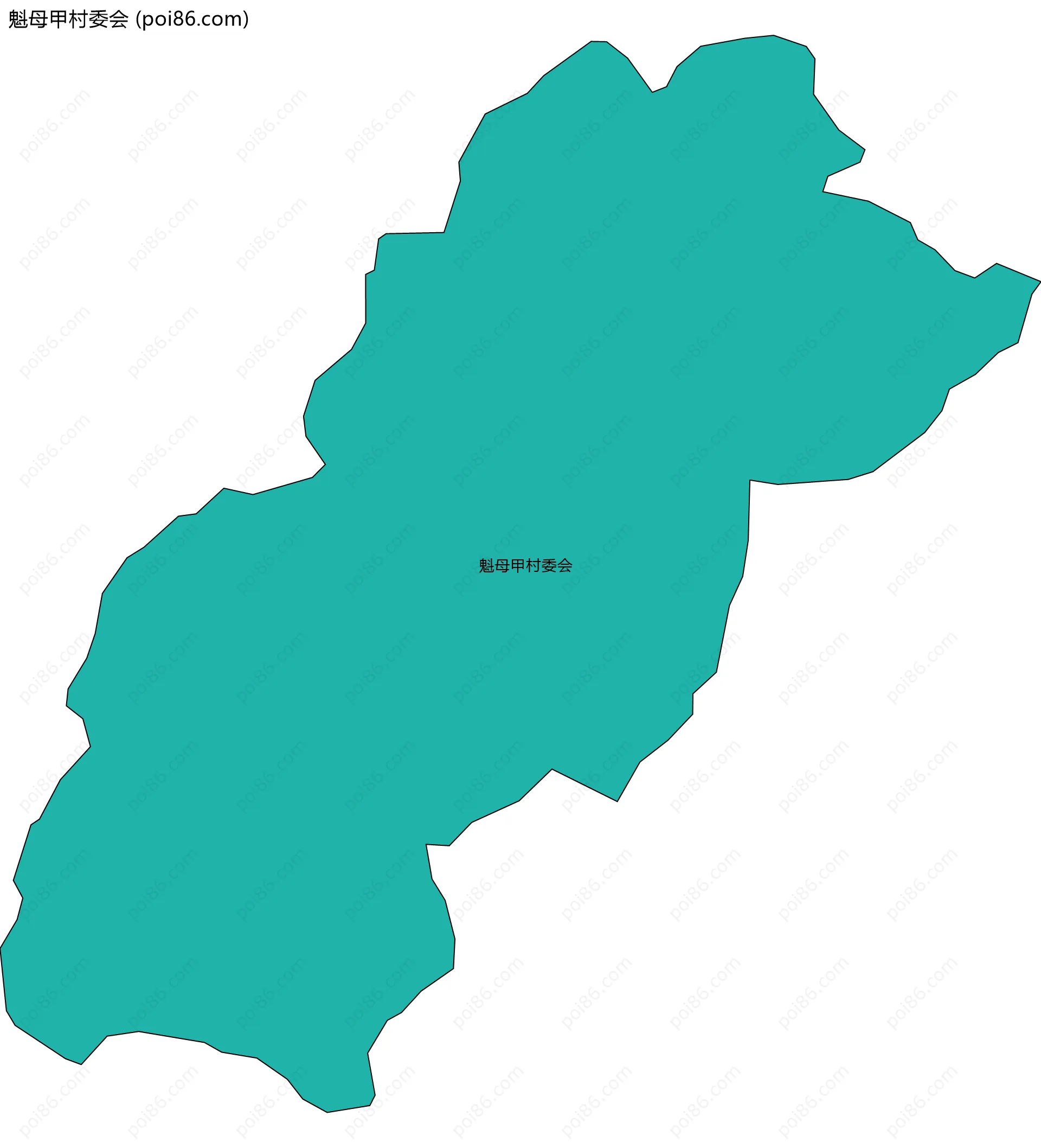 魁母甲村委会边界地图