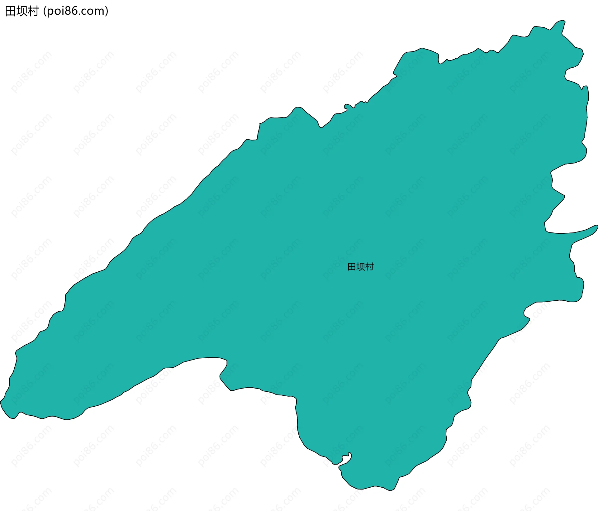 田坝村边界地图