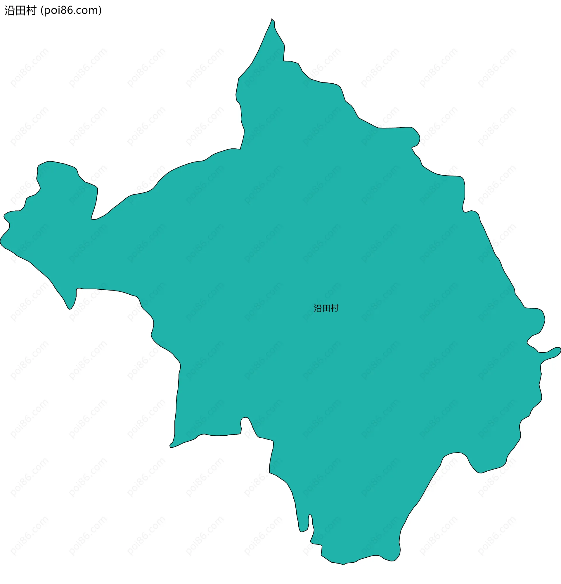 沿田村边界地图