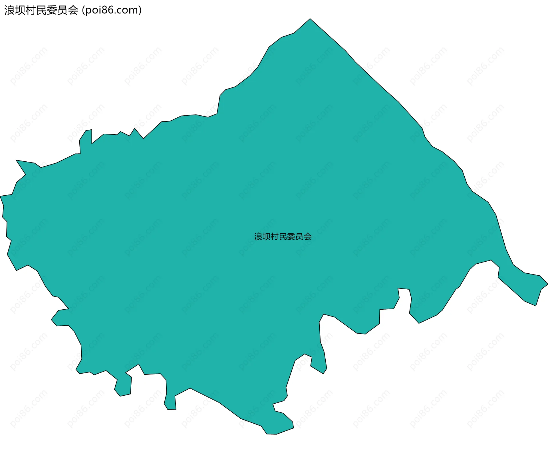 浪坝村民委员会边界地图