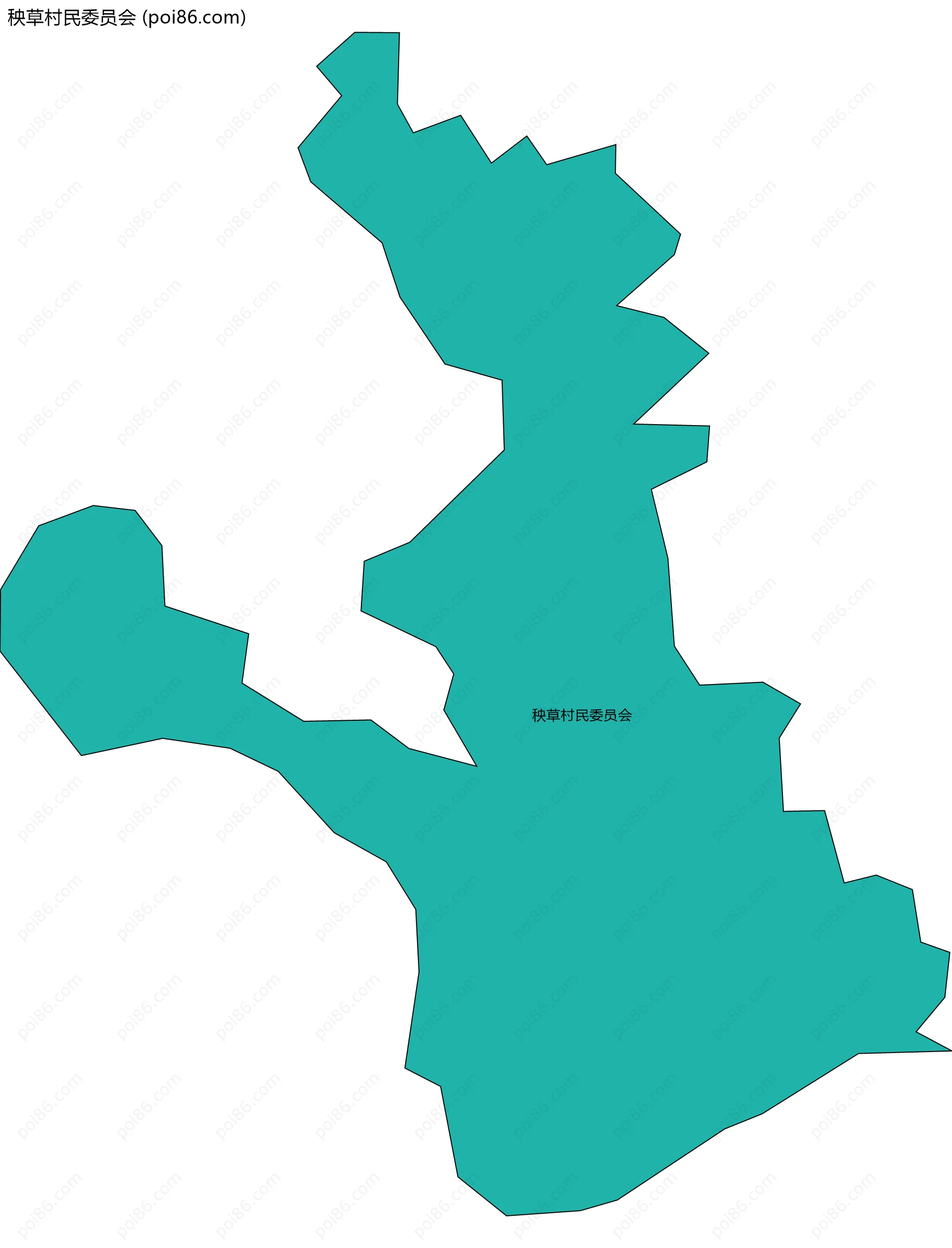 秧草村民委员会边界地图