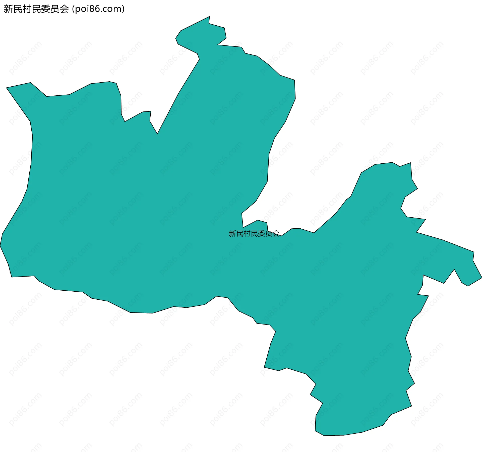 新民村民委员会边界地图
